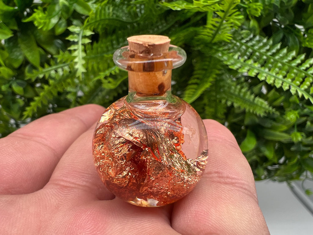 ONE(1)Stunning BOTTLE real gold,Silver Argento,Copper Rame,raw gold Flakes,minerals specimen,home decor,gift idea,souvenir,real gold,22carat