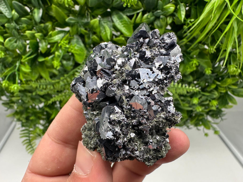 Sphalerite Galena Crystal Cluster with Quartz, Epidote & Chlorite