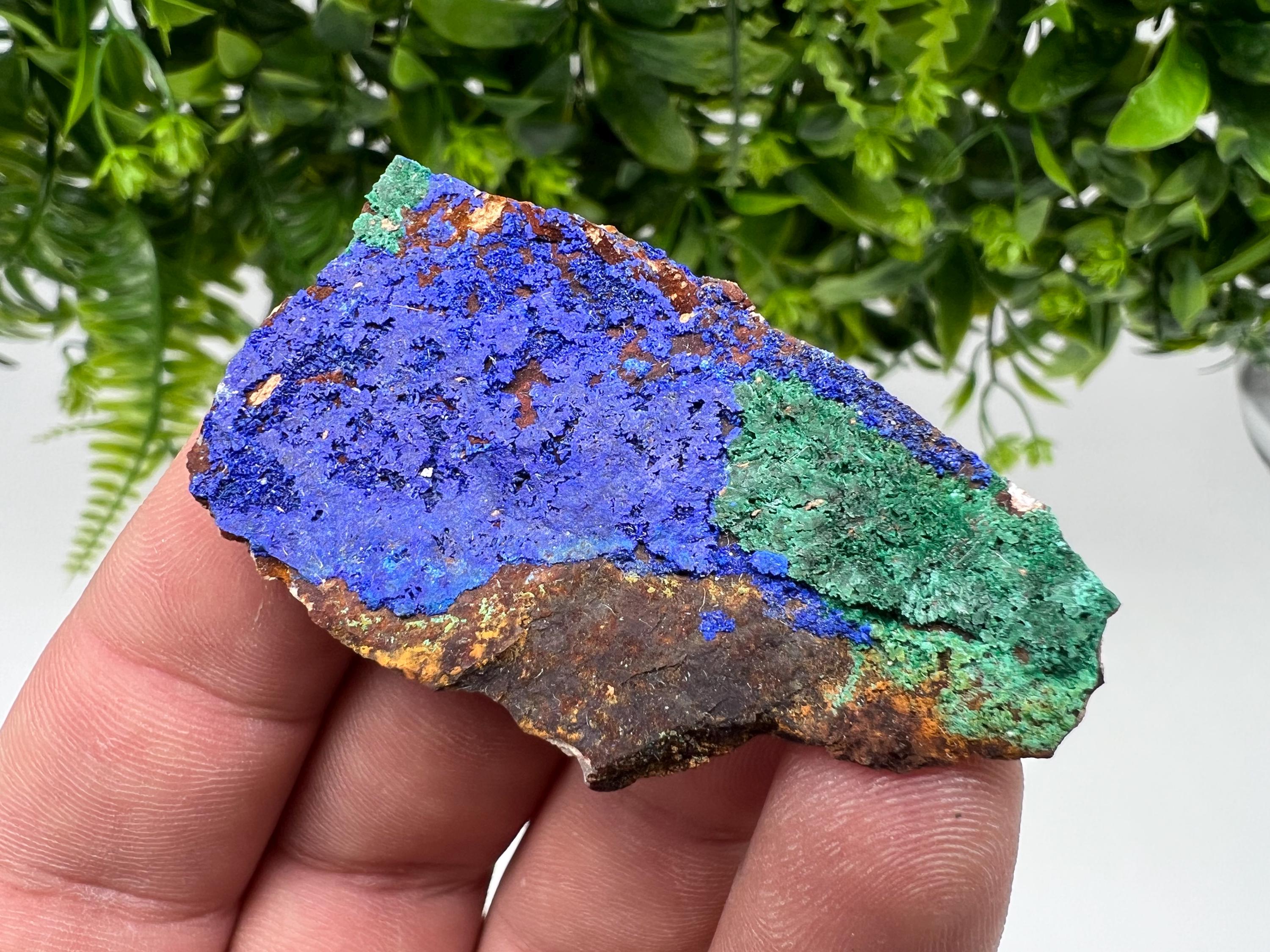 Moroccan Azurite Malachite Specimen, Blue Green Crystal Mineral