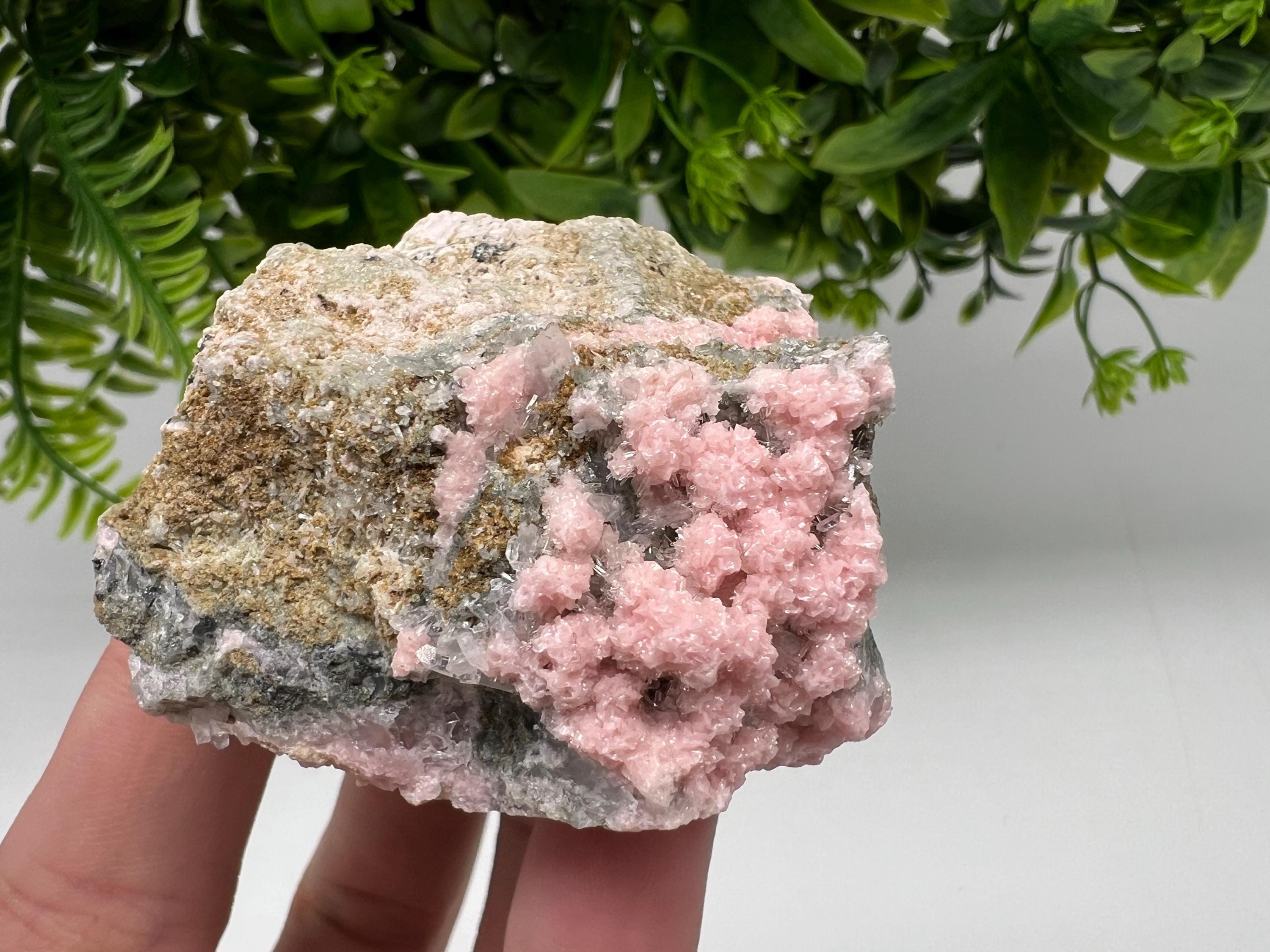 Beautiful Rhodochrosite perfect pink colour Starnica Mine Davidcovo Bulgaria natural minerals souvenir crystal gift home decor stone gift