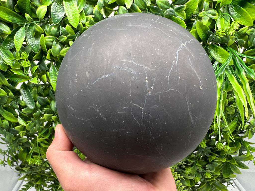Large Shungite Sphere (15cm): EMF & 5G Protection, Metaphysical Healing