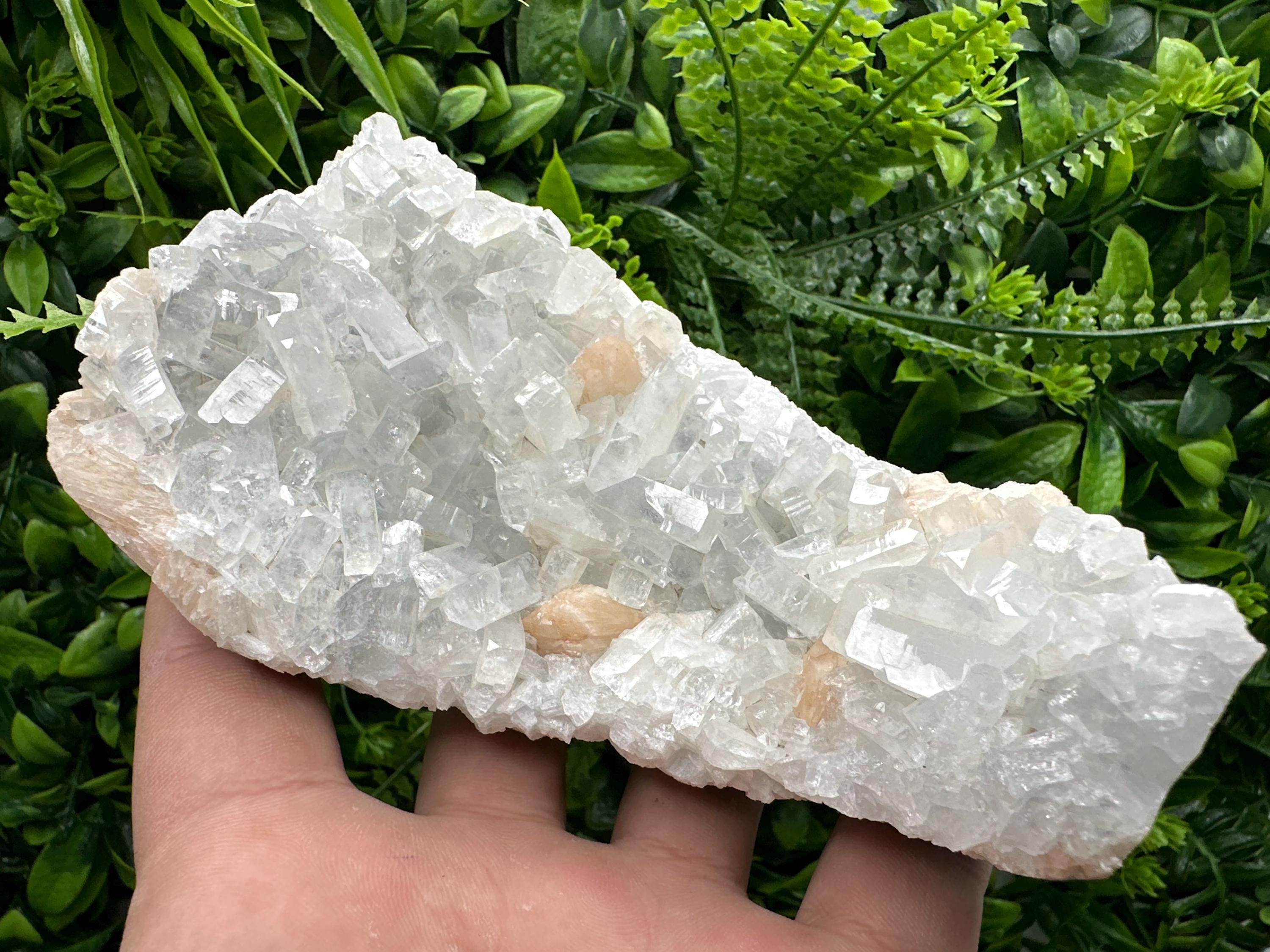 Apophyllite Stilbite on Chalcedony, Natural Mineral Specimen, India