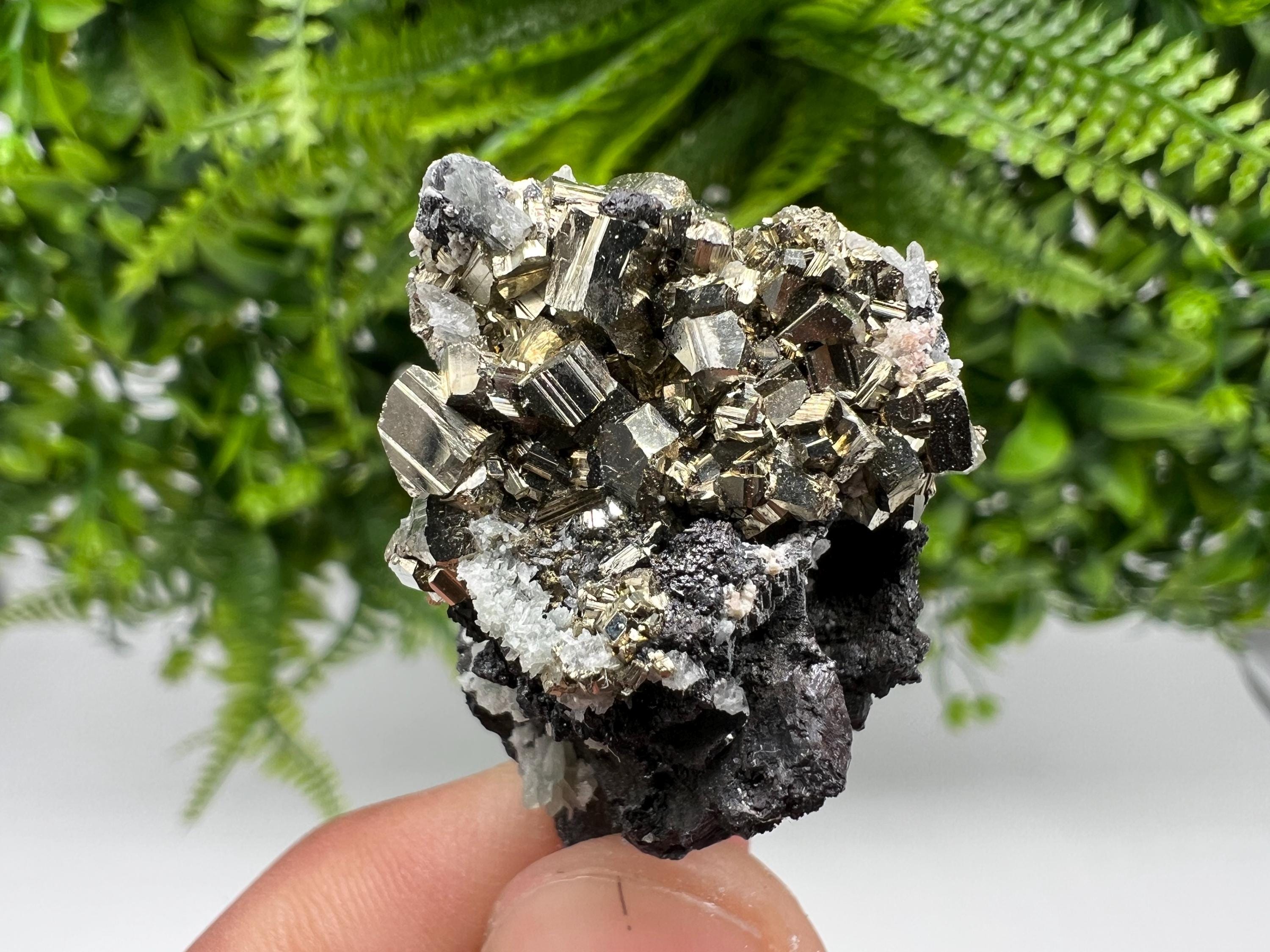 Pyrite on Sphalerite Mineral Specimen, Bulgaria, Home Decor Stone