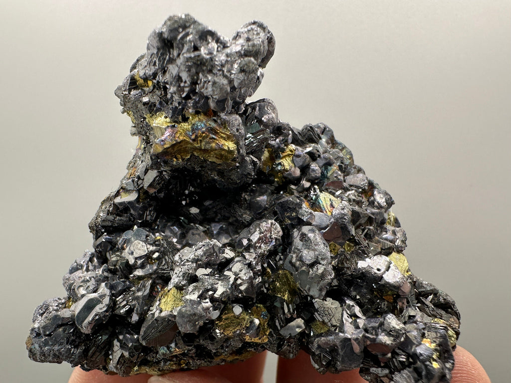 Skeletal Galena with Chalcopyrite and Sphalerite: Borieva Bulgaria Mineral Decor (6.5/5/4 cm)