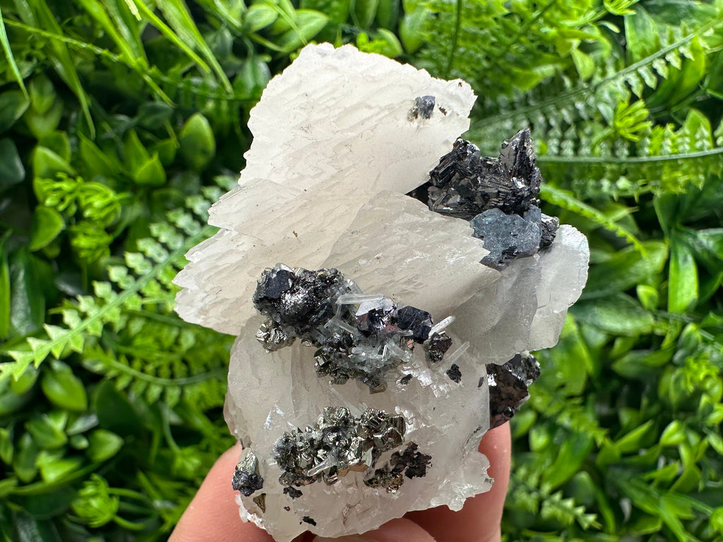 Galena Sphalerite Pyrite Quartz on Calcite, Bulgaria Mineral Specimen