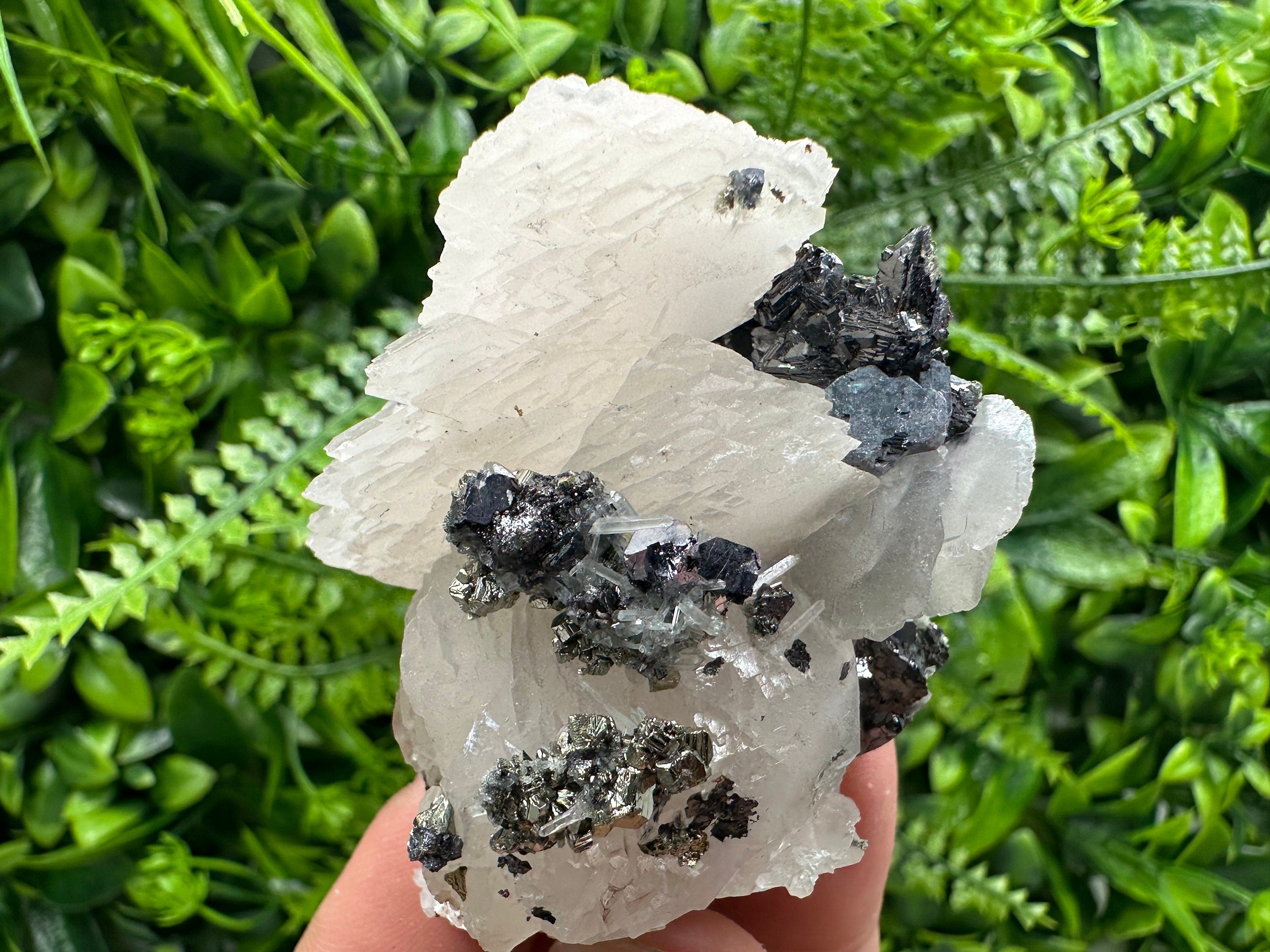 Galena Sphalerite Pyrite Quartz on Calcite, Bulgaria Mineral Specimen