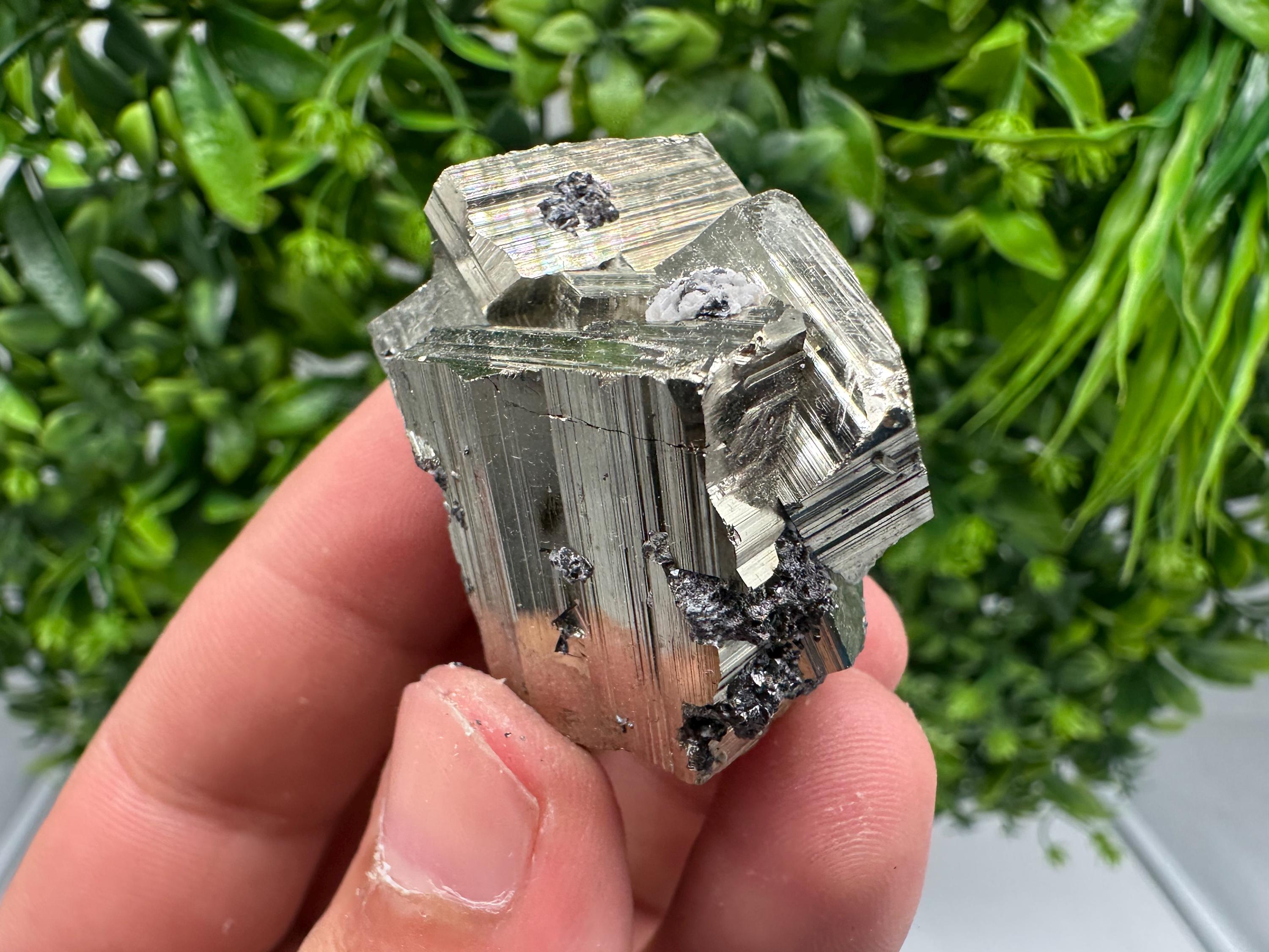 Wonderful Rainbow Pyrite whit Calcite,natural minerals souvenir Crystal,collection stone,rare minerals,home decor,Borieva Bulgaria