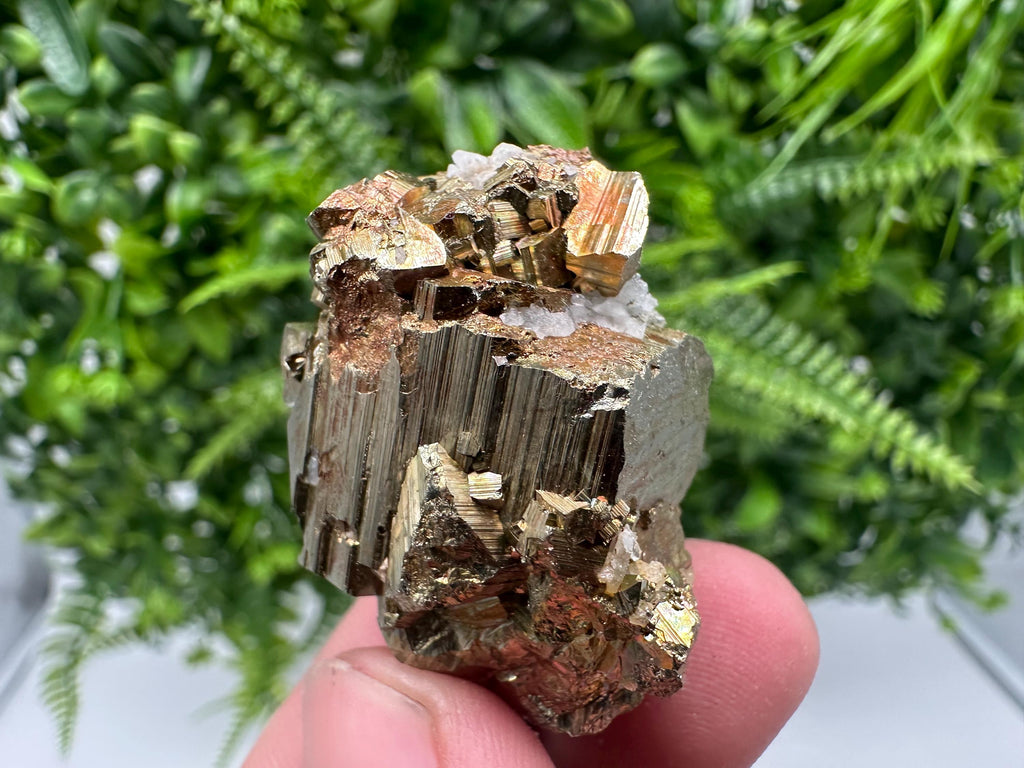 Rainbow Pyrite Cluster: Bulgarian Mineral Specimen, Home Decor Gift