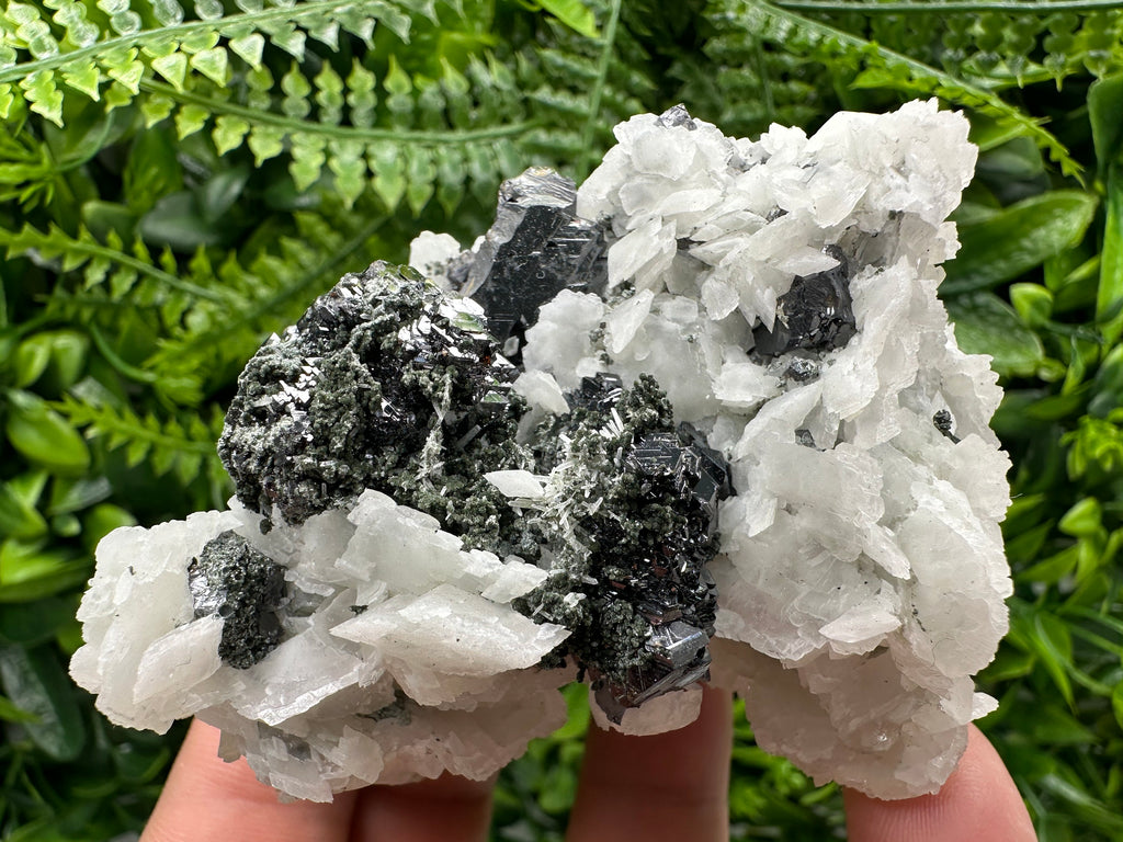 Sphalerite with Calcite and Quartz, Bulgaria Mineral Specimen