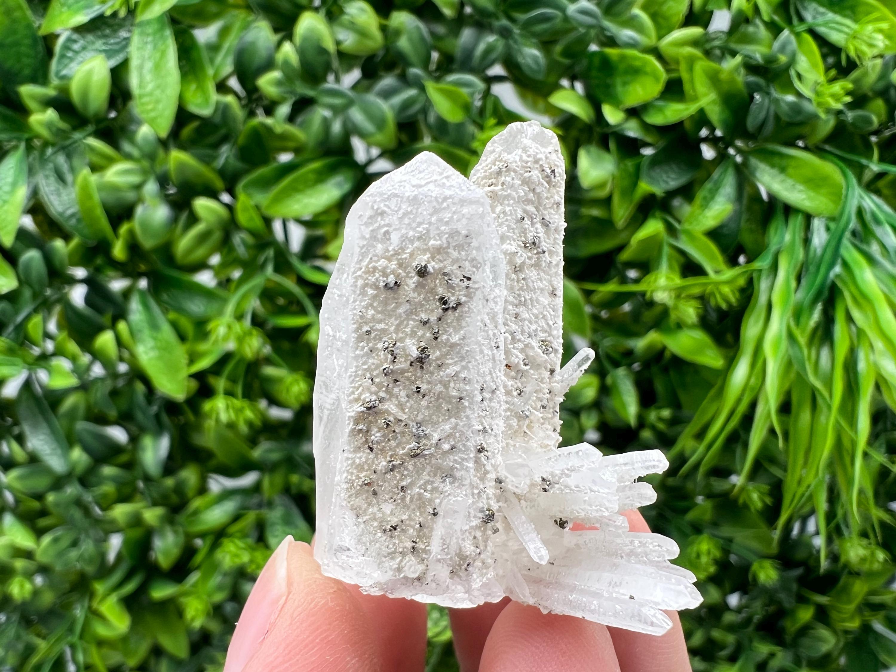 Wonderful Transparent Quartz with Pyrite, from Krushev Dol Mine, Bulgaria, natural minerals, collection crystal, home decor stone, gift, quartz cls