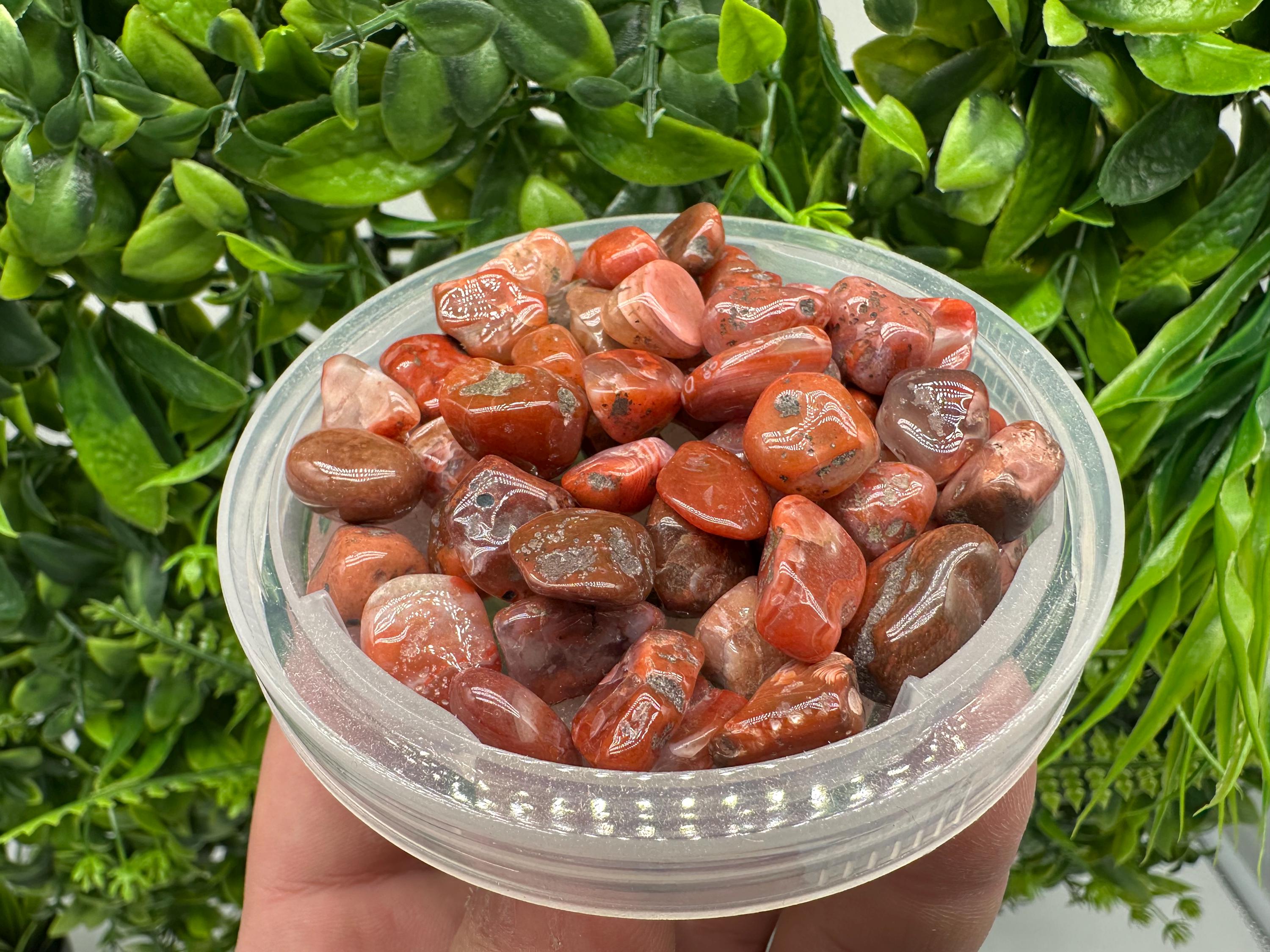 Red Agate Chips: Mini Gemstone Pebbles, Chakra Healing Stones