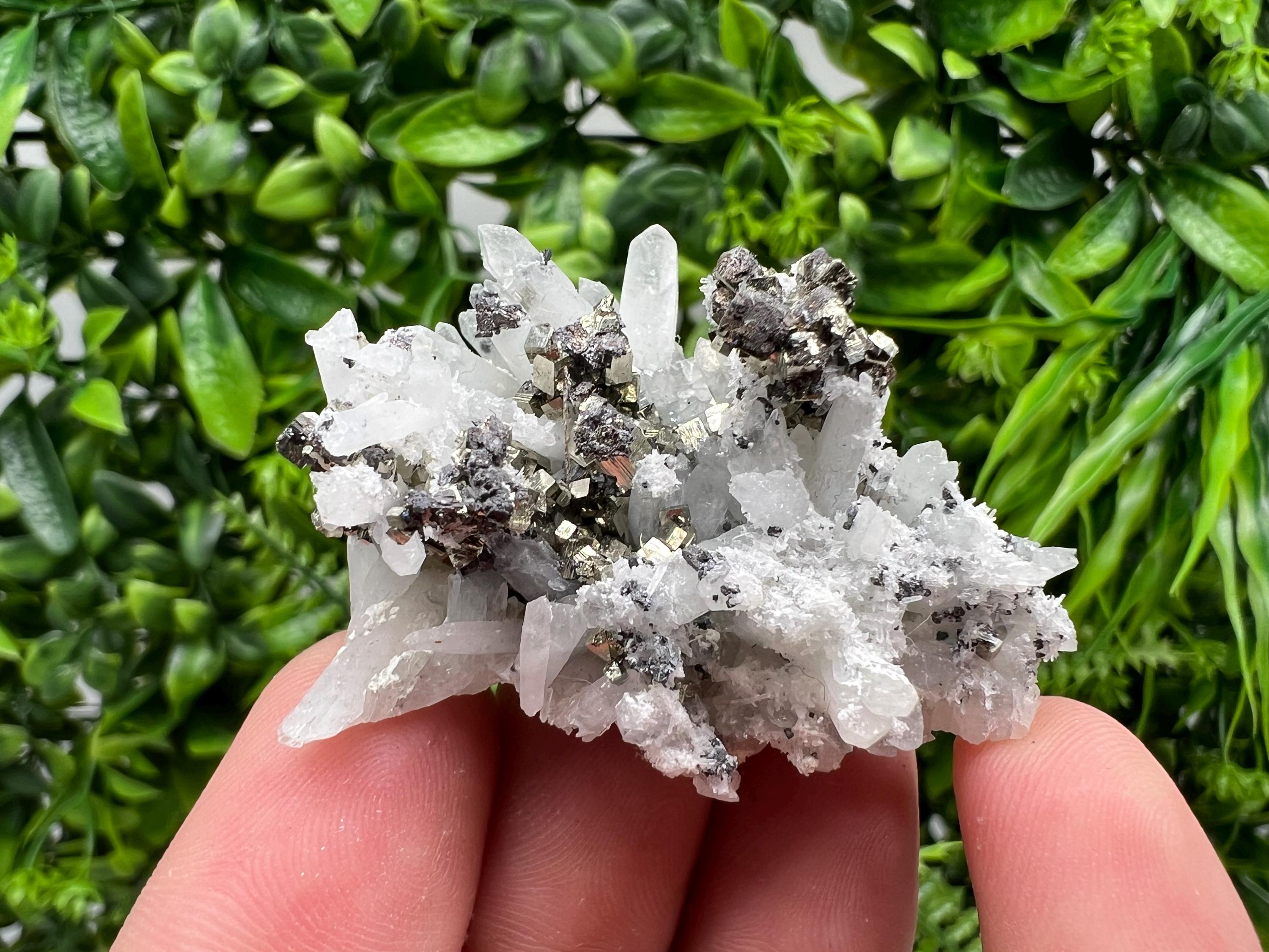 Stunning Pyrite on Quartz,Calcite from Borieva mine,Madan,Bulgaria,natural,collectible mineral specimen,home decor stone,collection crystal