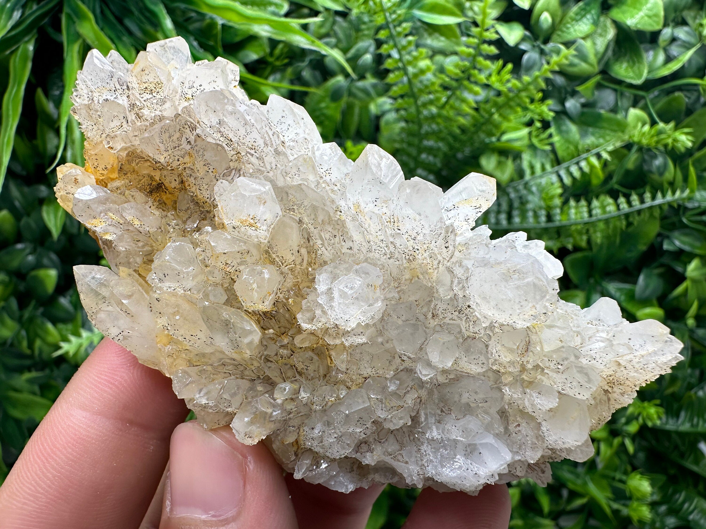 Transparent Quartz Cluster with Mineral Inclusions, Bulgaria
