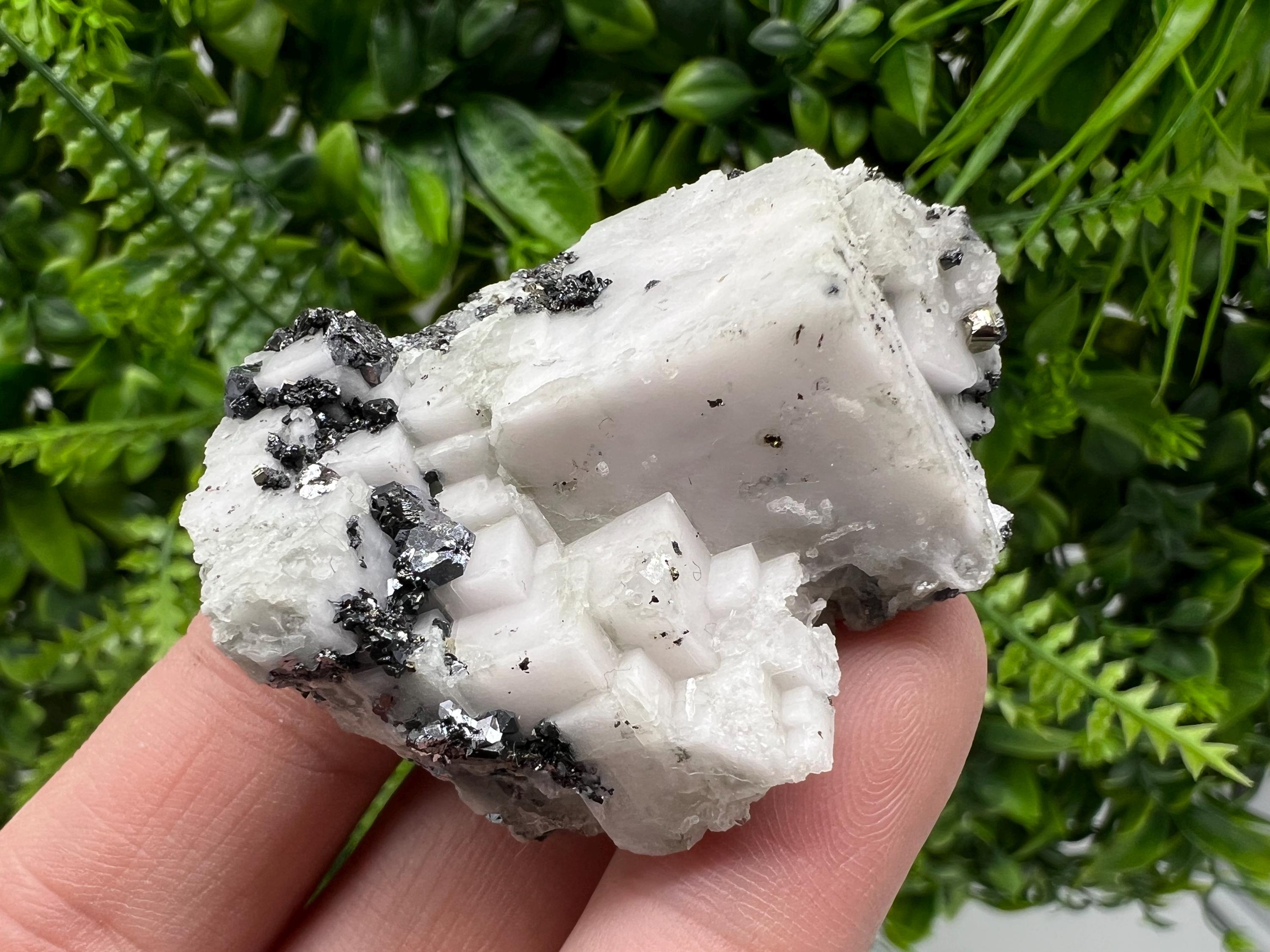 Incredible Mirror Galena on Mangano Calcite from Borieva mine,Bulgaria,natural mineral specimen,home decor stone,rare crystal,geology,gift