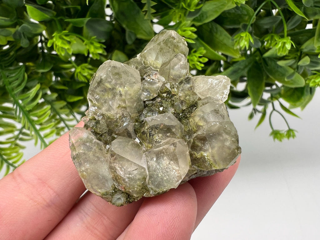 Sparkly Green Epidote with Quartz Crystals – Eastern Anatolian Mineral