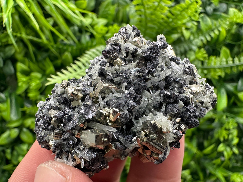 Pyrite on Sphalerite and Quartz, Borieva Mine Mineral Specimen