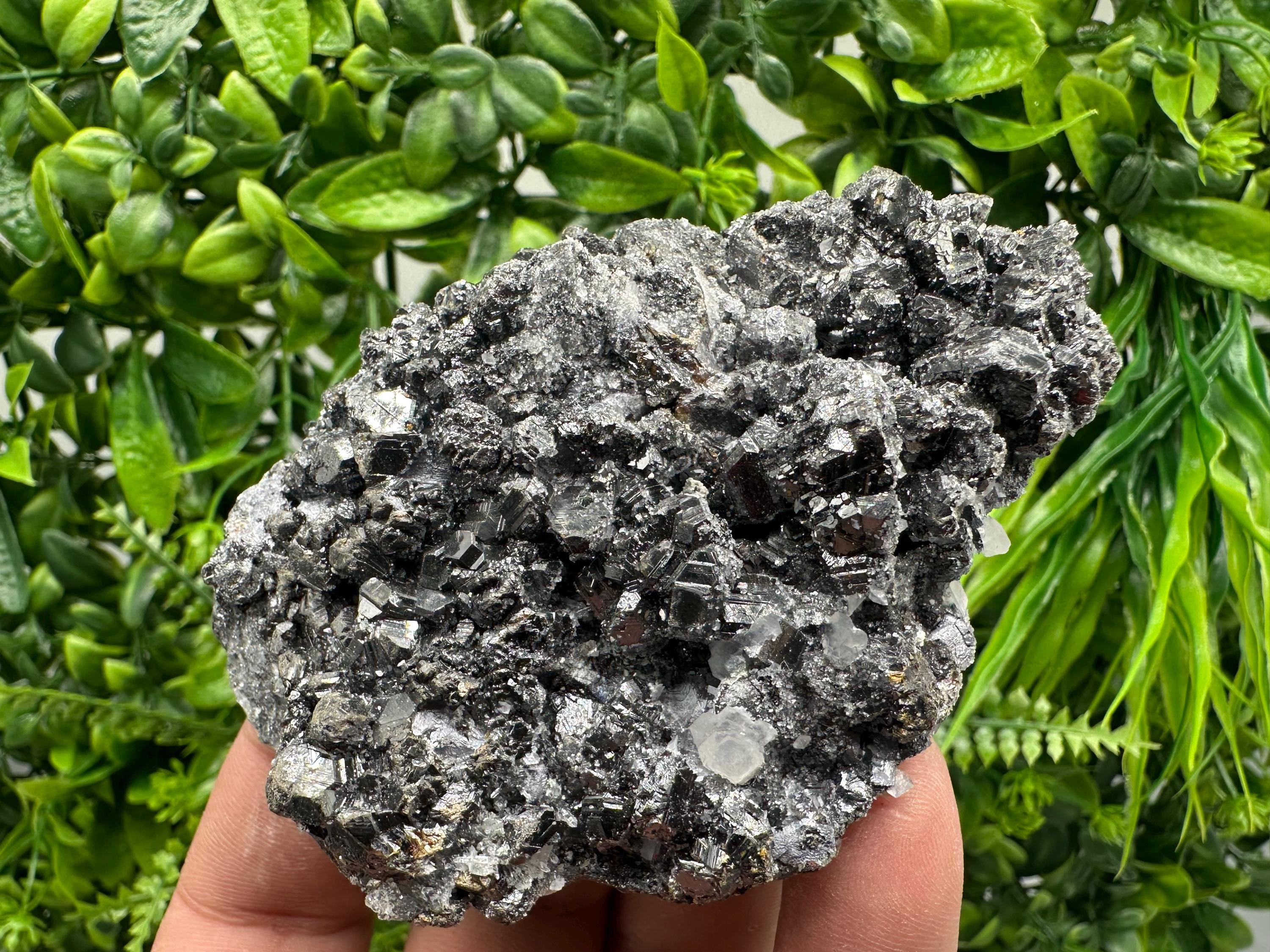 Sphalerite on Green Quartz, Borieva Mine Mineral Specimen