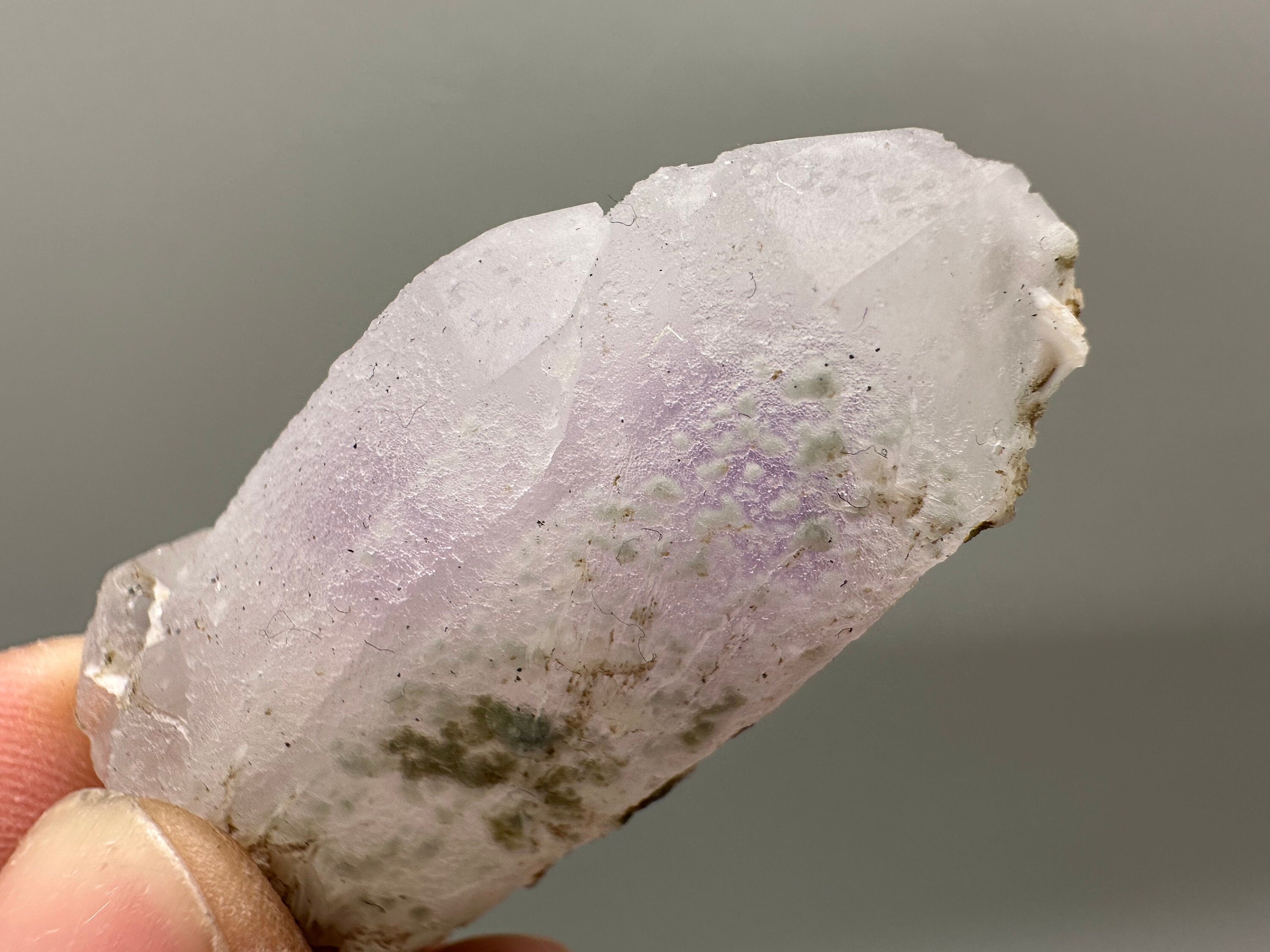 Amethyst Phantom Quartz with Chalcedony and Chlorite Inclusions