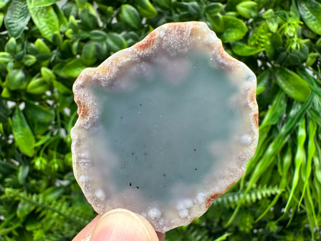 Small Agate Slice: Polished Quartz Crystal Coaster - Spiritual Healing Stone