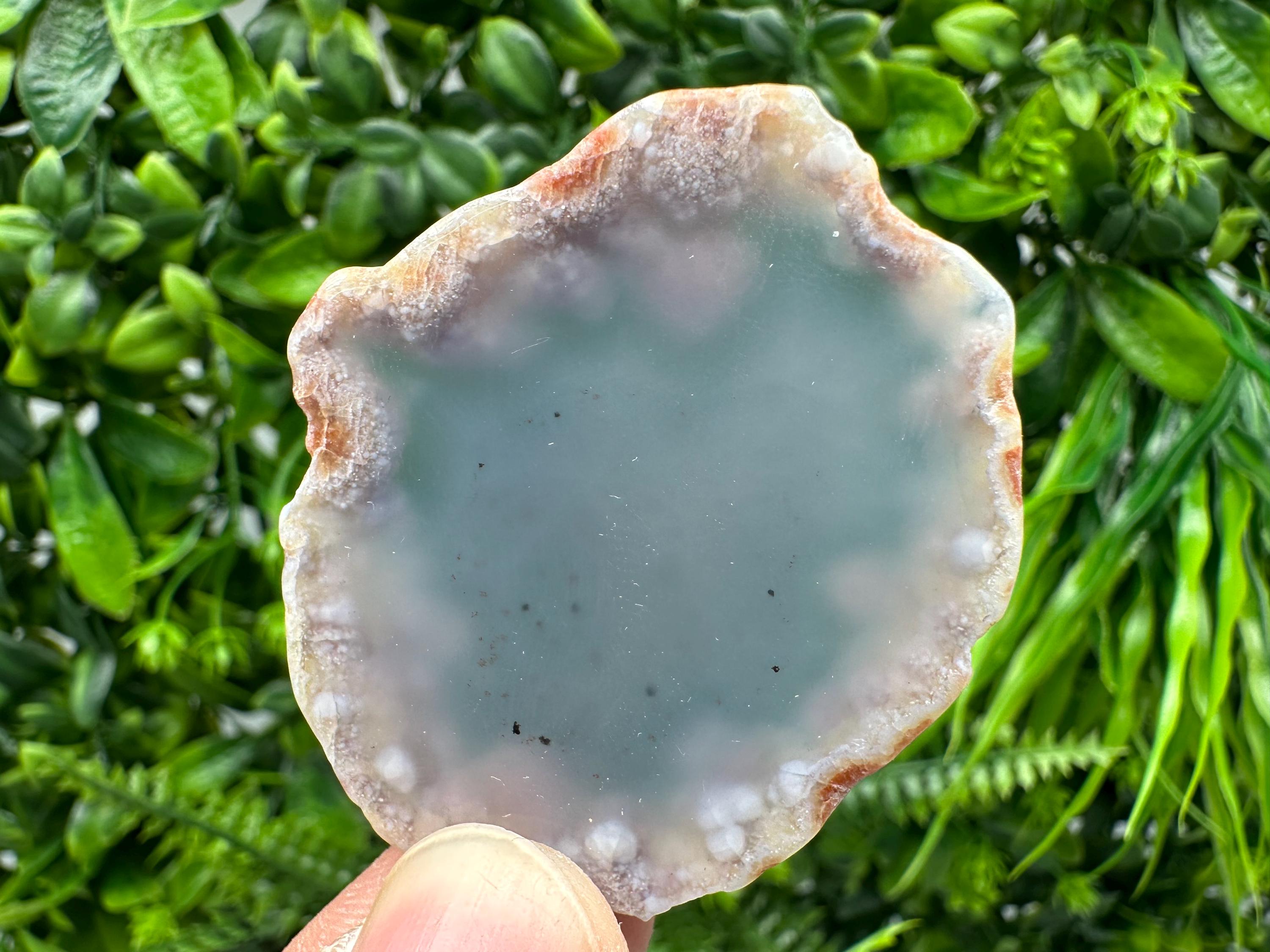 Small Agate Slice: Polished Quartz Crystal Coaster - Spiritual Healing Stone