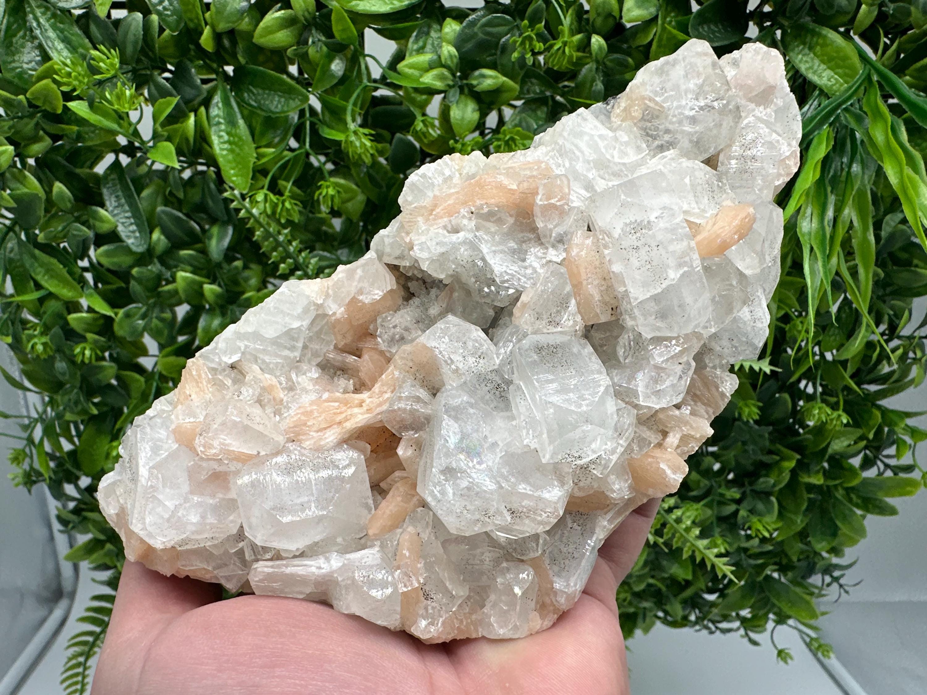 STUNNING Apophyllite,Stilbite,on CHALCEDONY,natural,collection minerals specimen,India ,Mineral,Crystal,Stone Mineral Specimen India Crystal