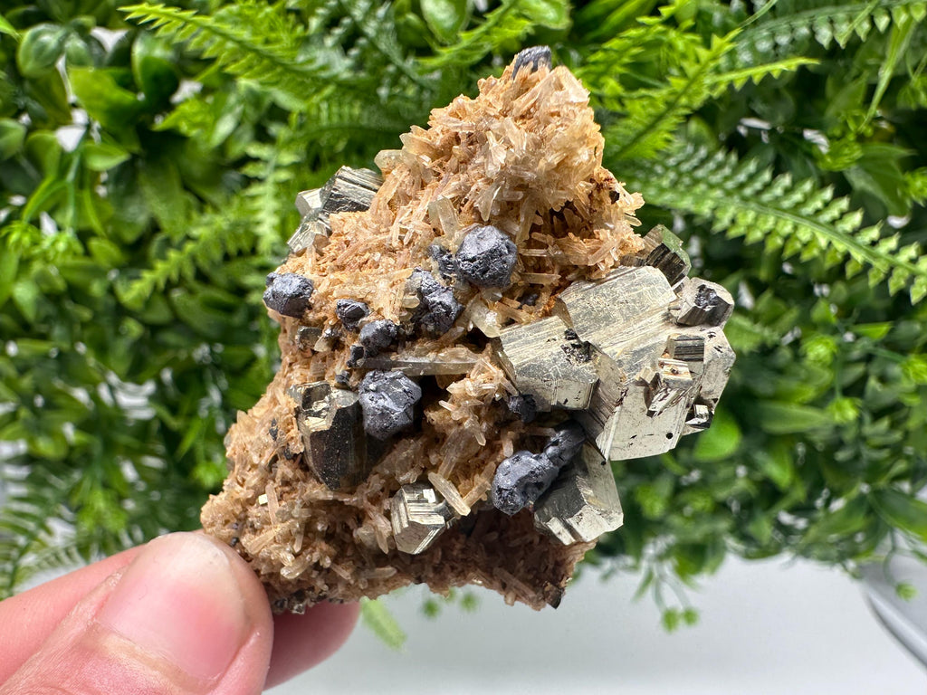 Galena Pyrite Quartz Mineral Specimen: Borieva Mine, Bulgaria