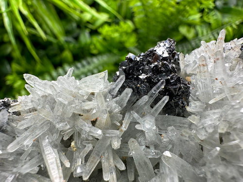 Chlorite Quartz Crystal Cluster, Bulgarian Mineral Specimen