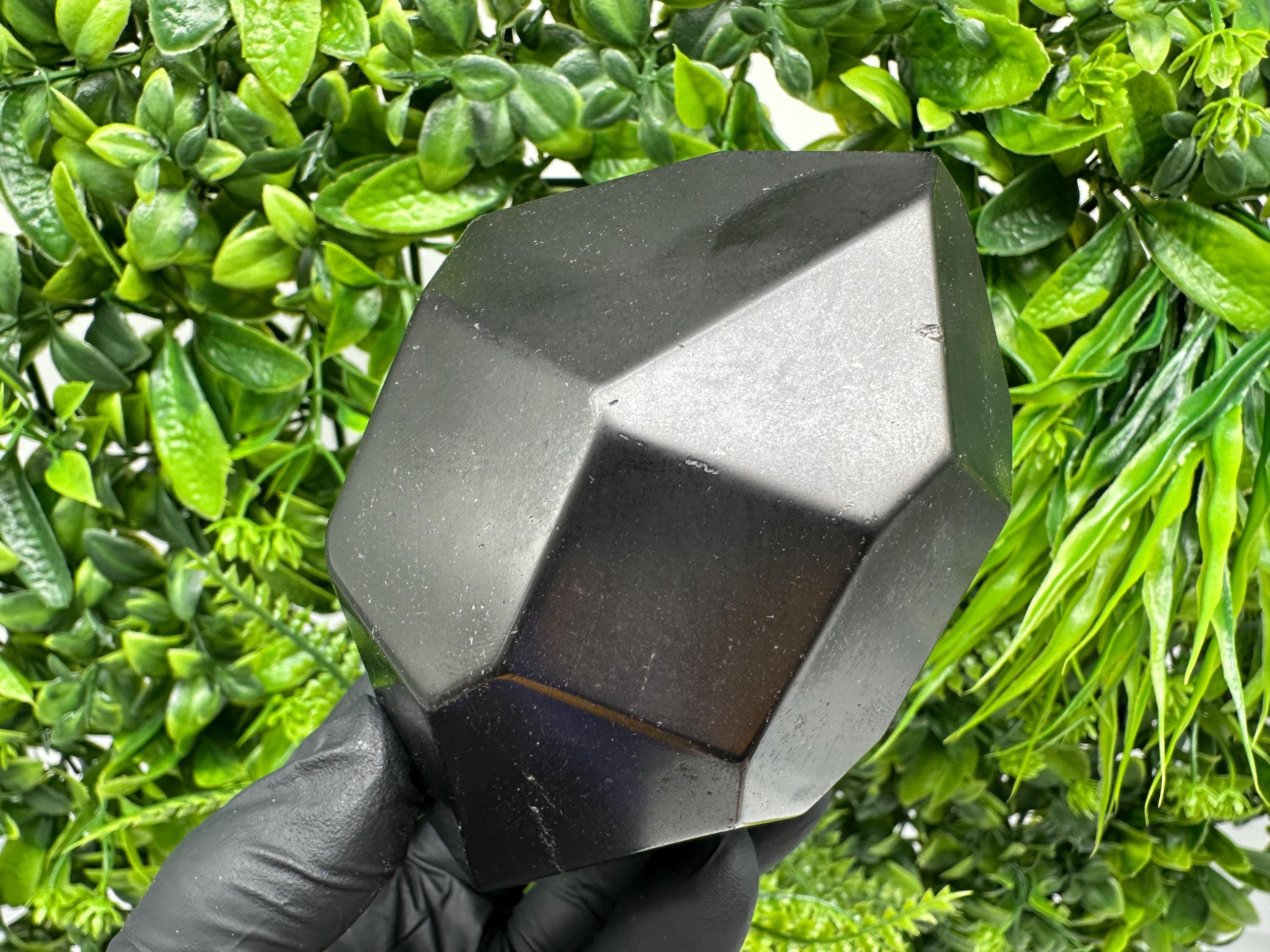 Polished Free-Form Shungite Crystal: EMF Protection Stone
