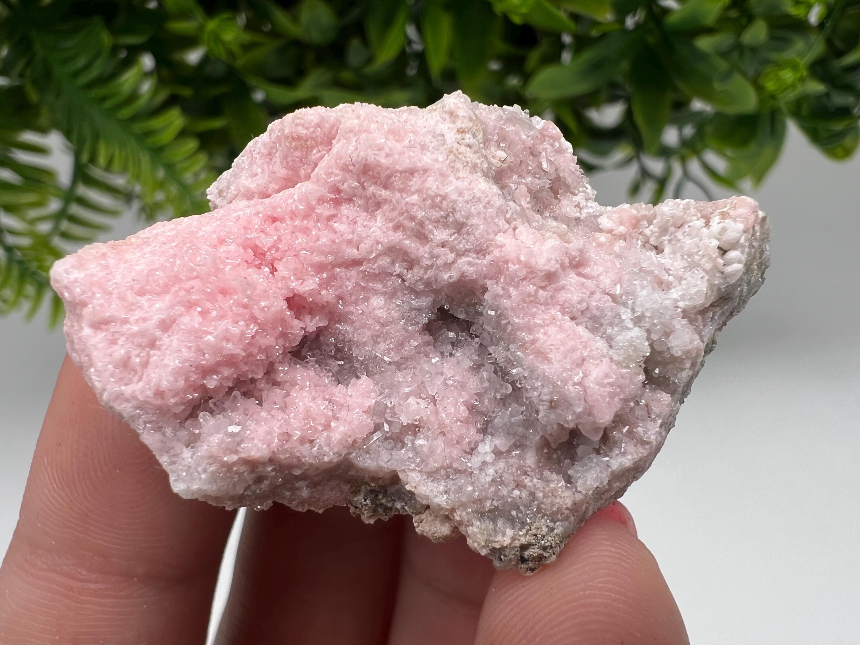 Rhodochrosite on Quartz, Starnica Mine, Bulgaria