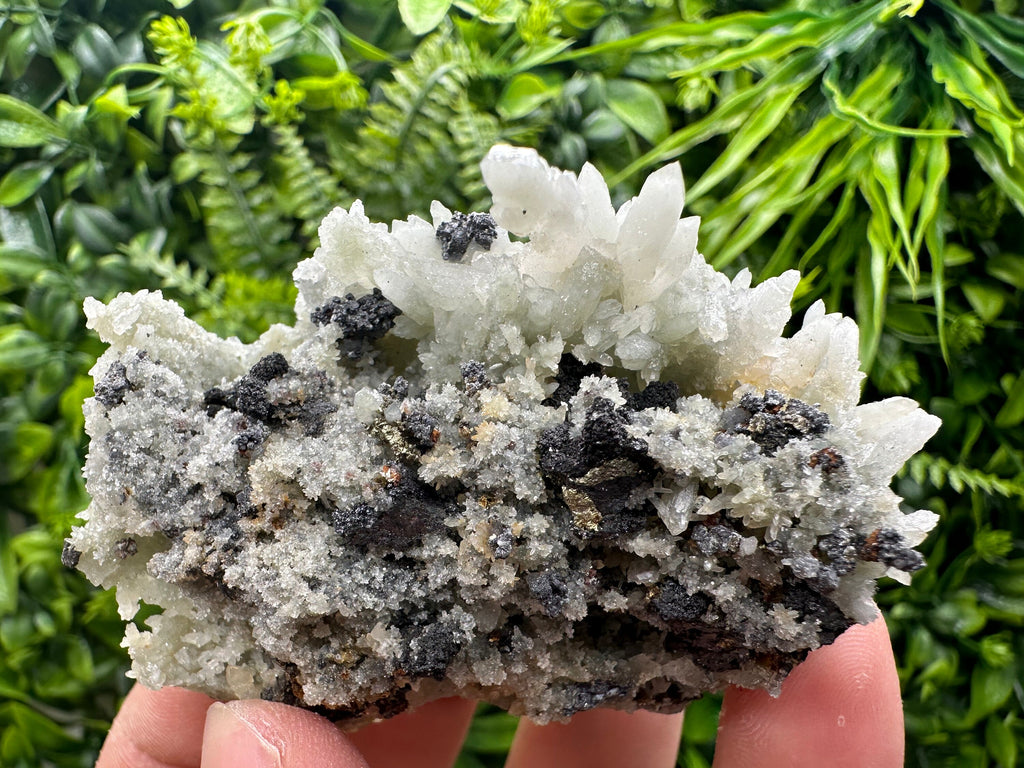 Chalcopyrite on Green Quartz: Madan Bulgaria Crystal Decor