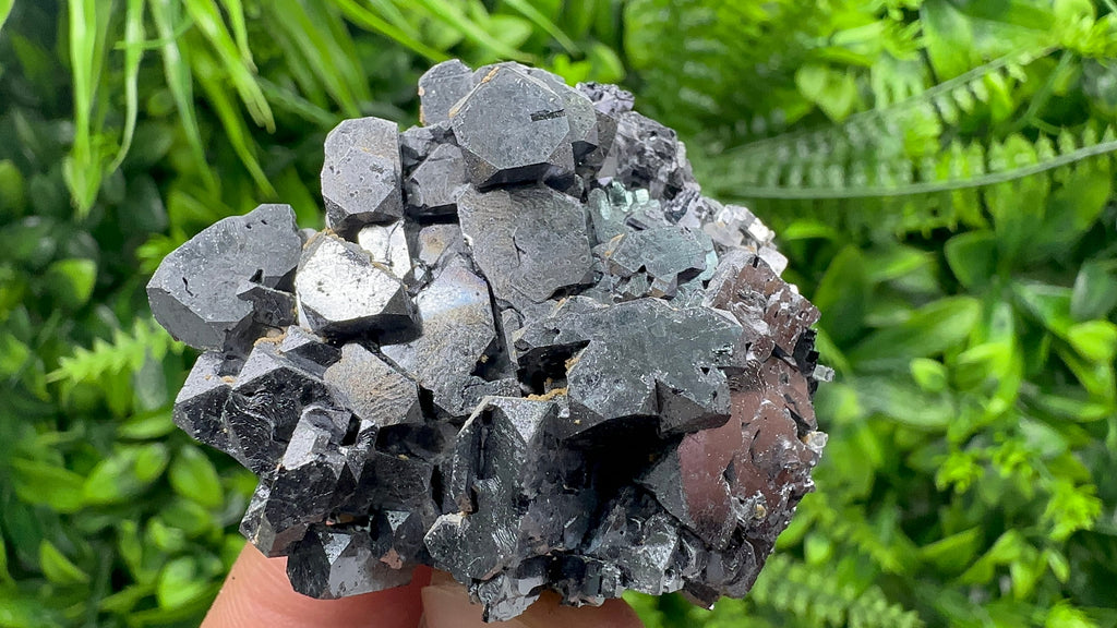 Shiny Galena Cluster with Siderite and Quartz, Bulgaria Mineral Specimen