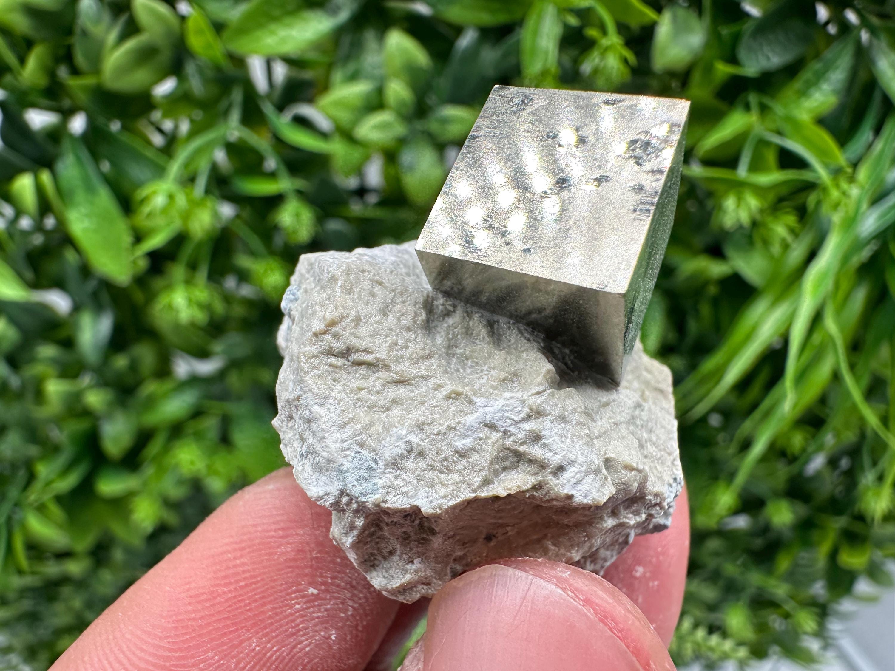 Large Pyrite Cube on Matrix, Navajun Spain, Home Decor Stone