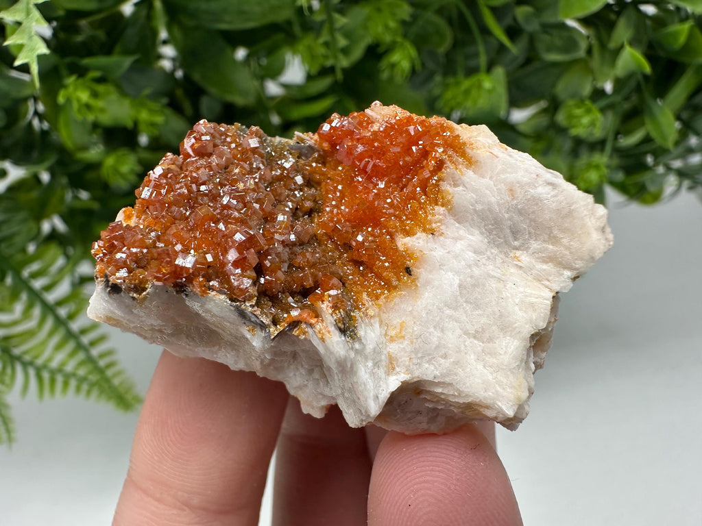 Red Vanadinite on Barite Cluster, Moroccan Mineral Specimen (5/3.5/2.5 cm)