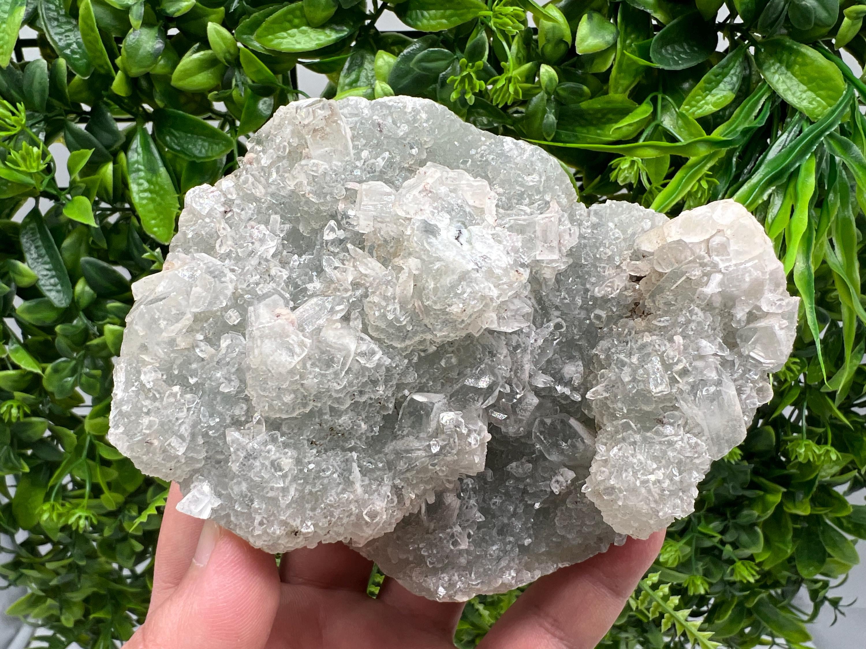 Natural Chalcedony Specimen, India Crystals, Home Decor (425 grams)