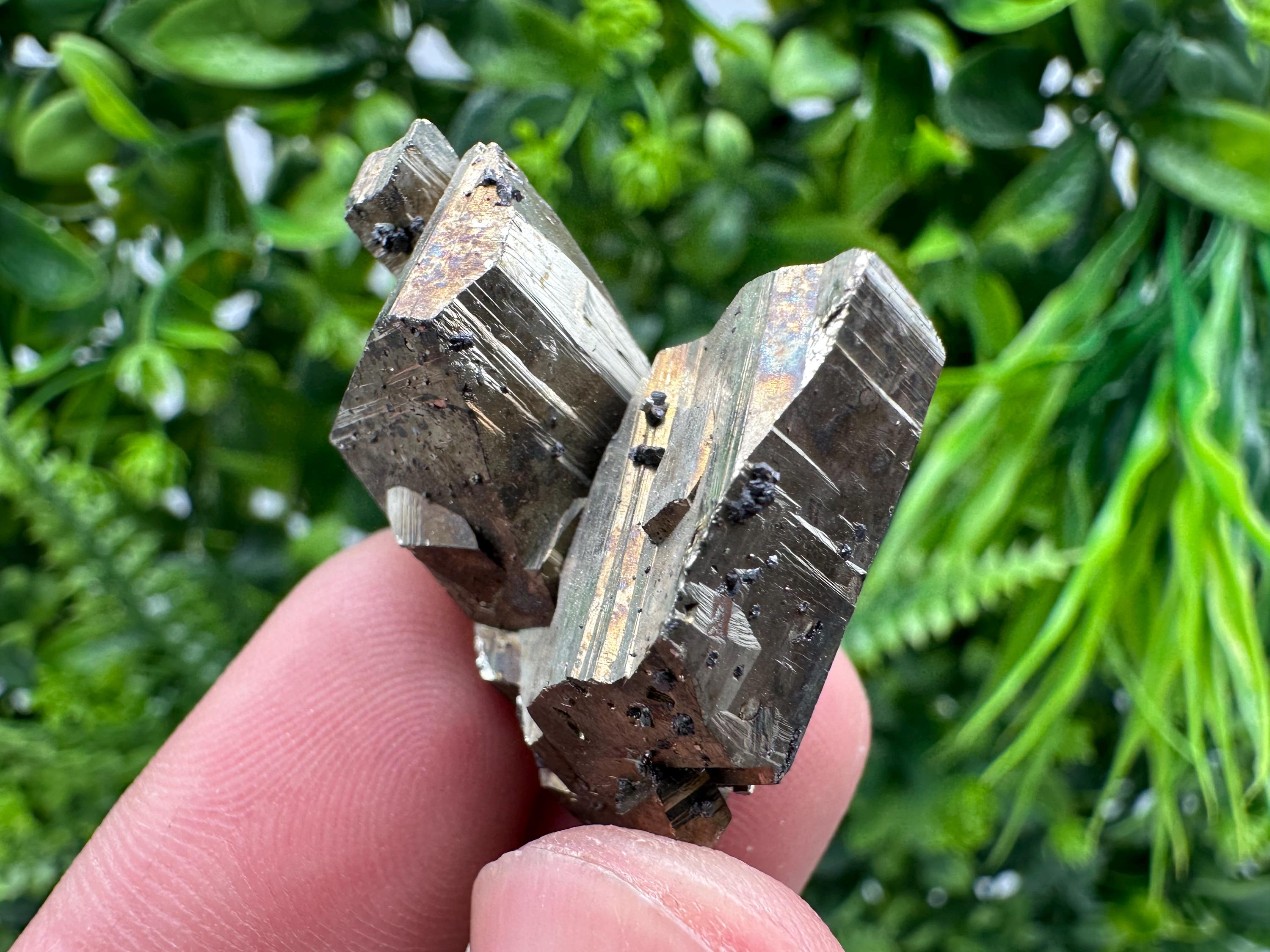 Mini Rainbow Pyrite Cluster, Borieva Mine Crystallization Specimen