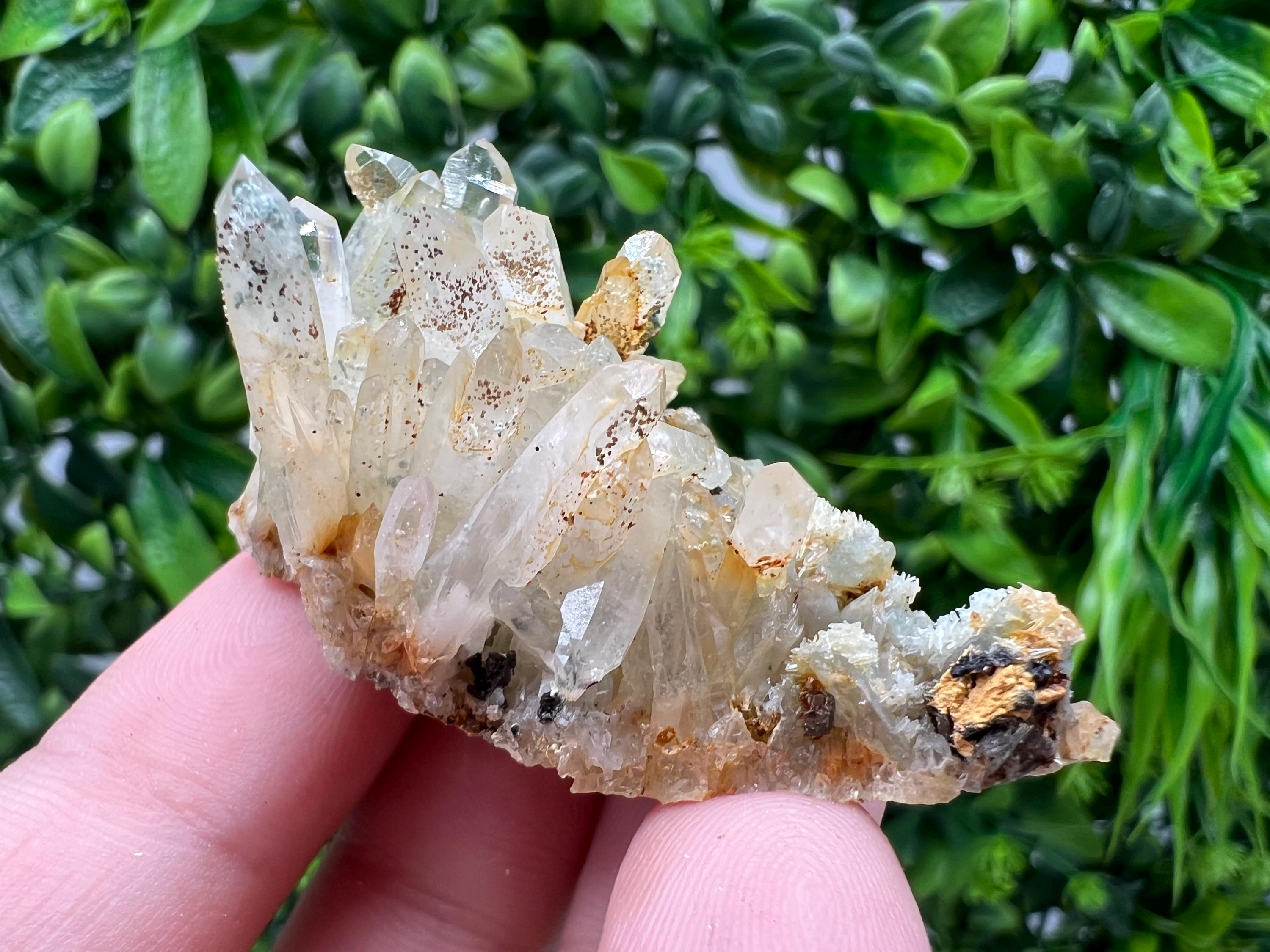 Bulgarian Quartz Mineral Specimen: Iron Oxide Limonite Inclusion