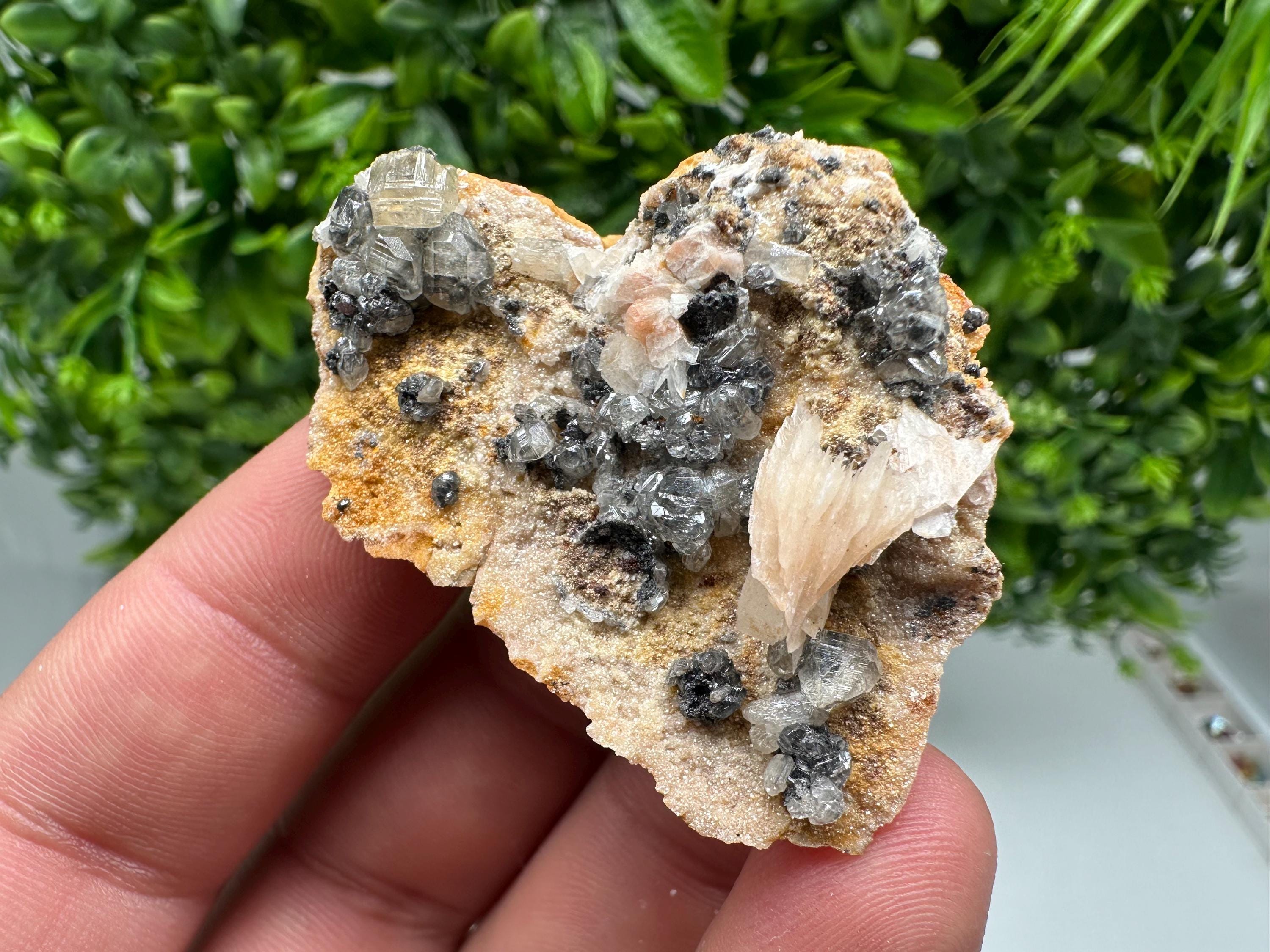 Wonderful Baryte with Cerussite on Galena from Morocco,Crystal, Mineral,Specimen,Cluster,Crystals,Barite Crystal,Cerussite Crystal,Specimen