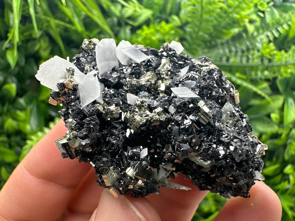 Pyrite Sphalerite Quartz Calcite Specimen: Borieva Mine, Bulgaria