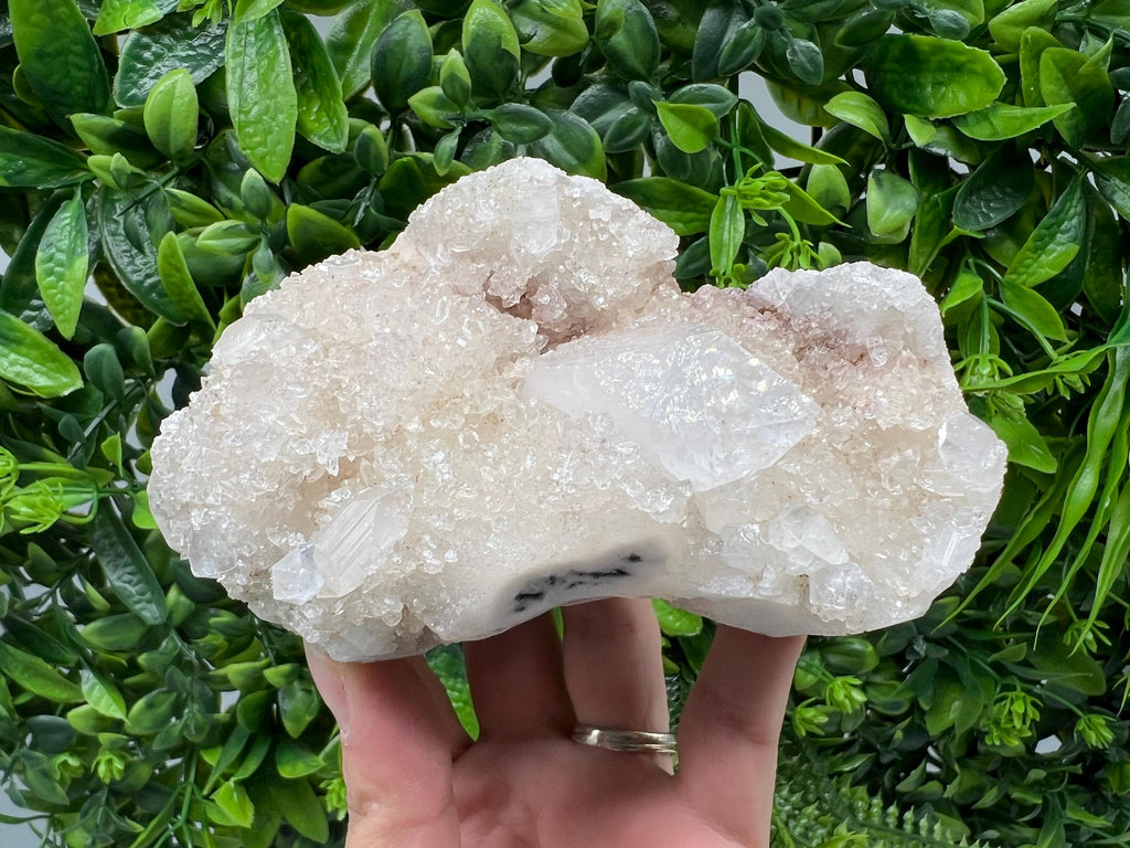 Apophyllite on Chalcedony Specimen, India Minerals, Crystal Stone