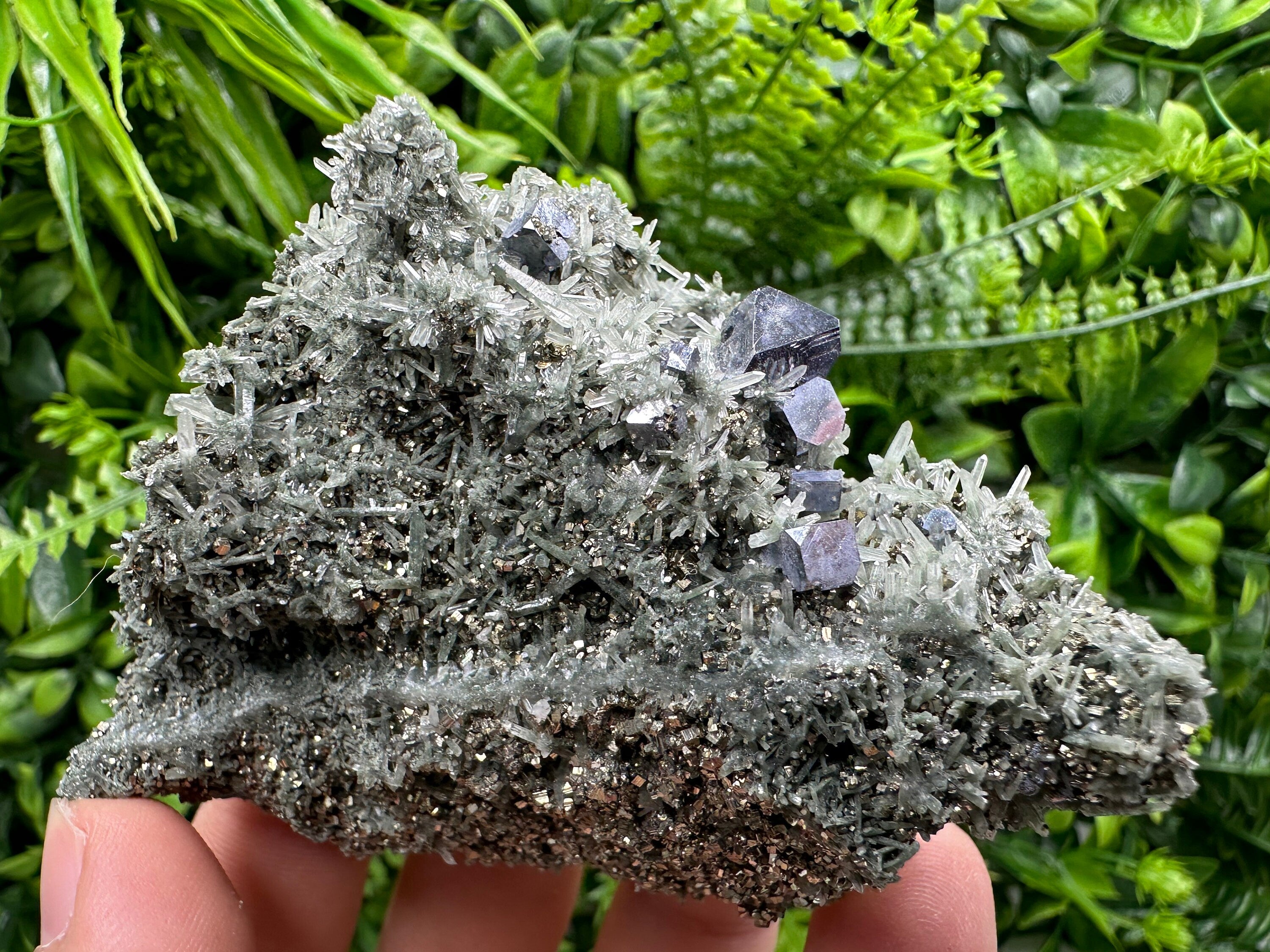 Galena Pyrite on Quartz, Bulgaria Mineral Decor Stone