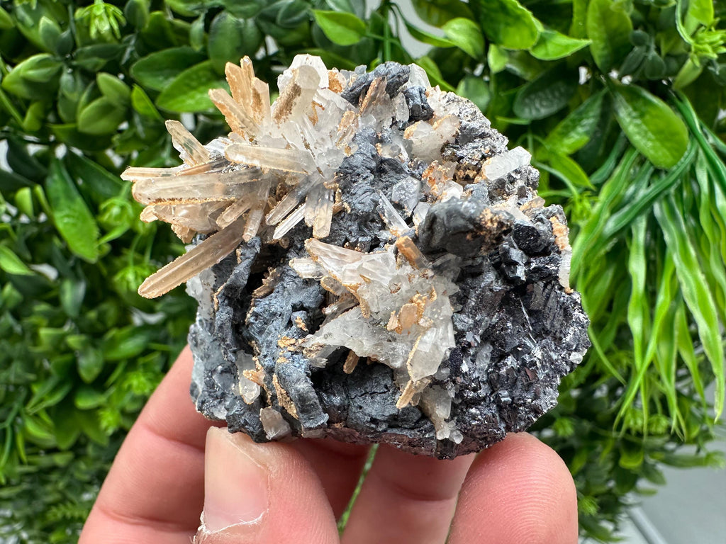 Amazing Galena spinel law on Quartz whit Siderite,from Krushev dol mine,Bulgaria,natural,collection mineral specimen,home decor crystal,souv