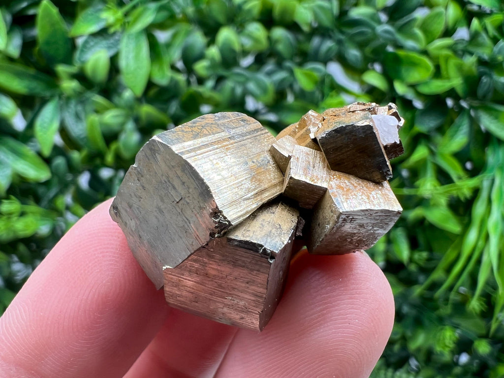 Rainbow Pyrite with Calcite, Natural Crystal Souvenir
