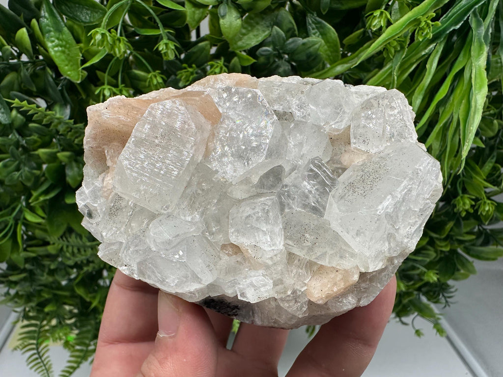 Apophyllite Stilbite on Chalcedony, Natural Mineral Specimen, India