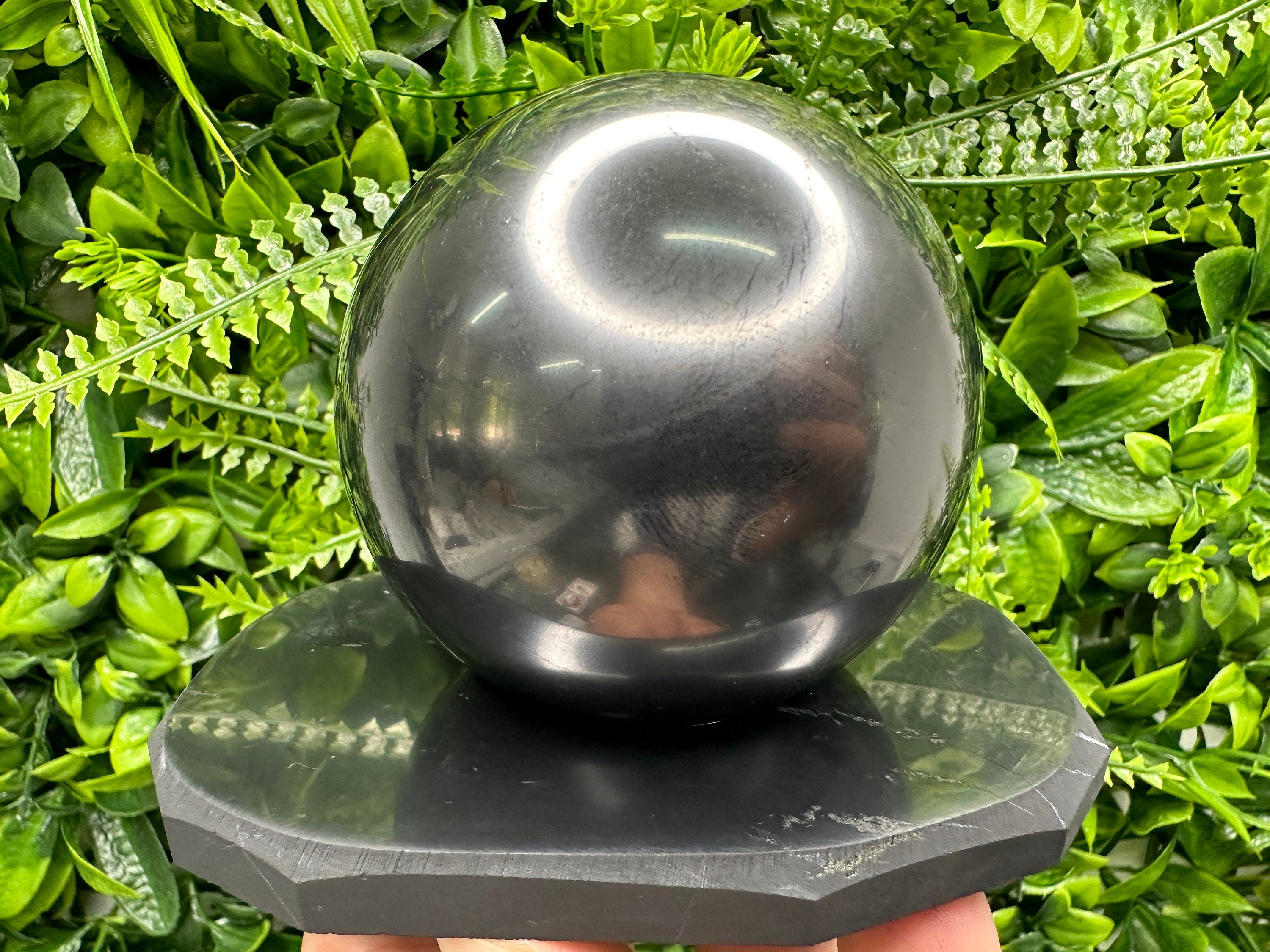 7cm Shungite Sphere: Polished EMF Protection Crystal