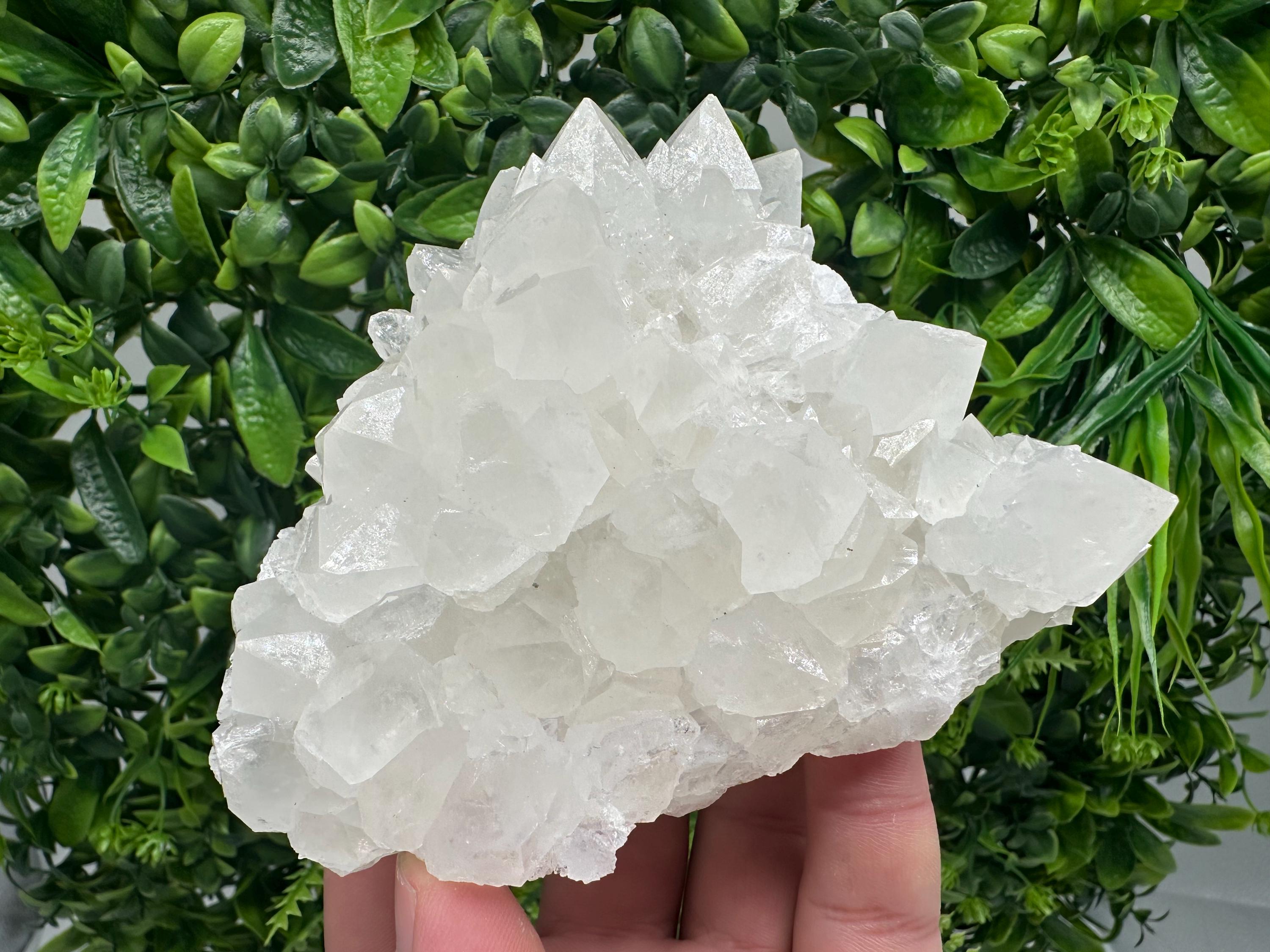 Transparent Chlorite Quartz Crystal Cluster - Madan, Bulgaria