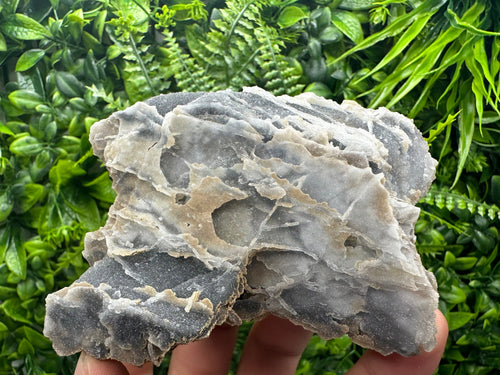 Blue Chalcedony Quartz with Chlorite Inclusions, Bulgaria Mineral Specimen