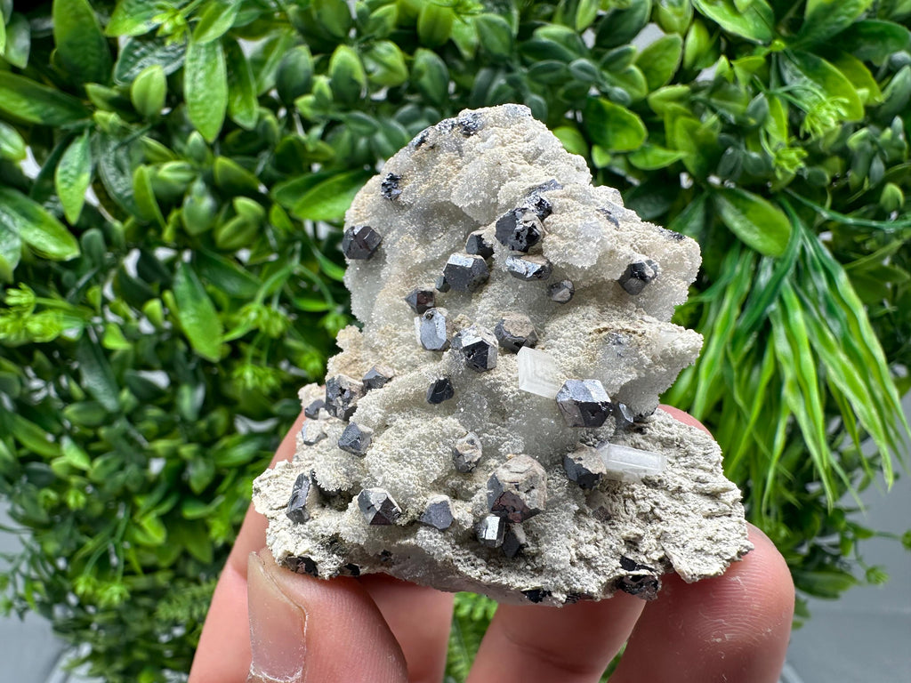 Galena on Chalcedony Mineral Specimen: Krushev dol Mine, Bulgaria