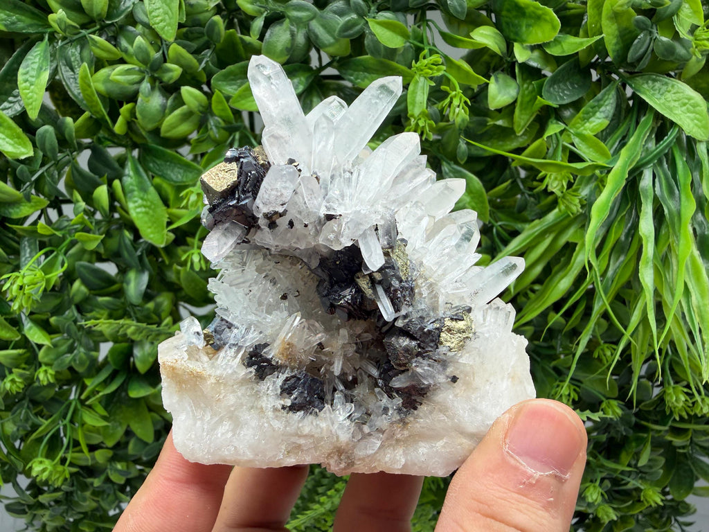 Sphalerite Chalcopyrite on Quartz with Galena, Bulgaria Mineral Specimen