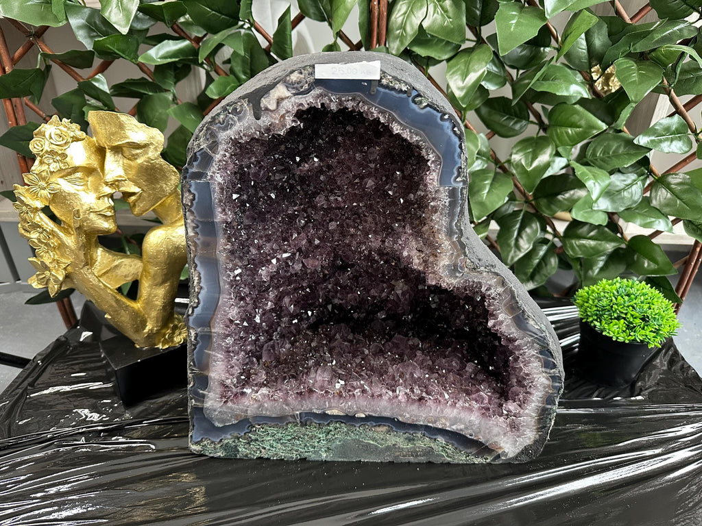 Large Amethyst Geode, Brazil Purple Quartz Crystal, Mineral Specimen, Home Decor