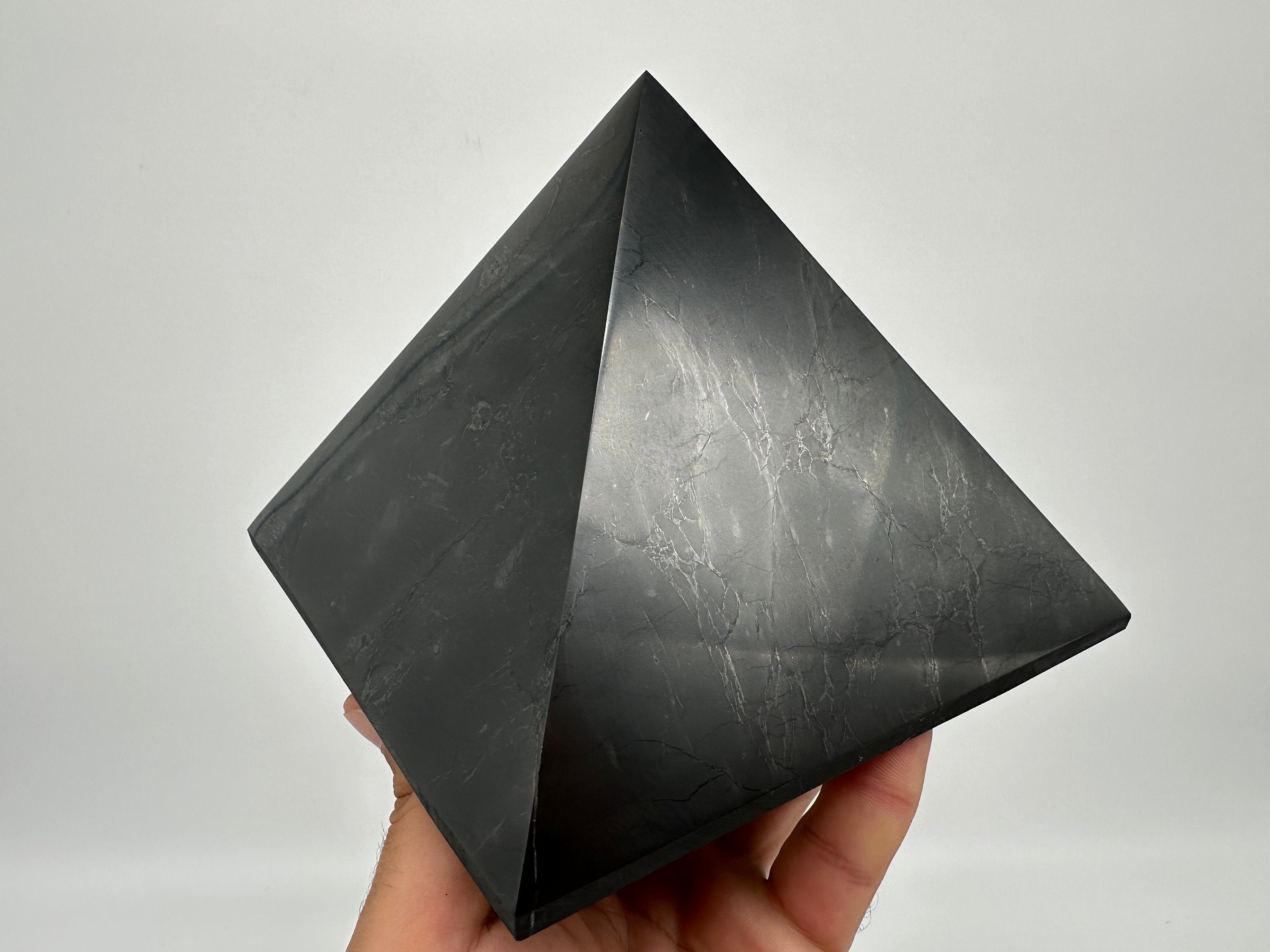 Shungite Crystal Pyramid (15cm): EMF & 5G Protection
